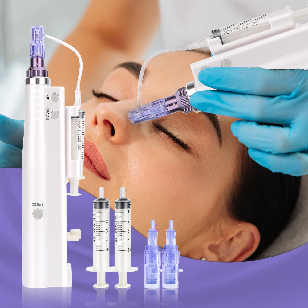 Rechargeable Handheld Portable Electric Micro Needle Derma Roller for Skin Care - At-Home Facial Treatment & Anti-Aging Solution
