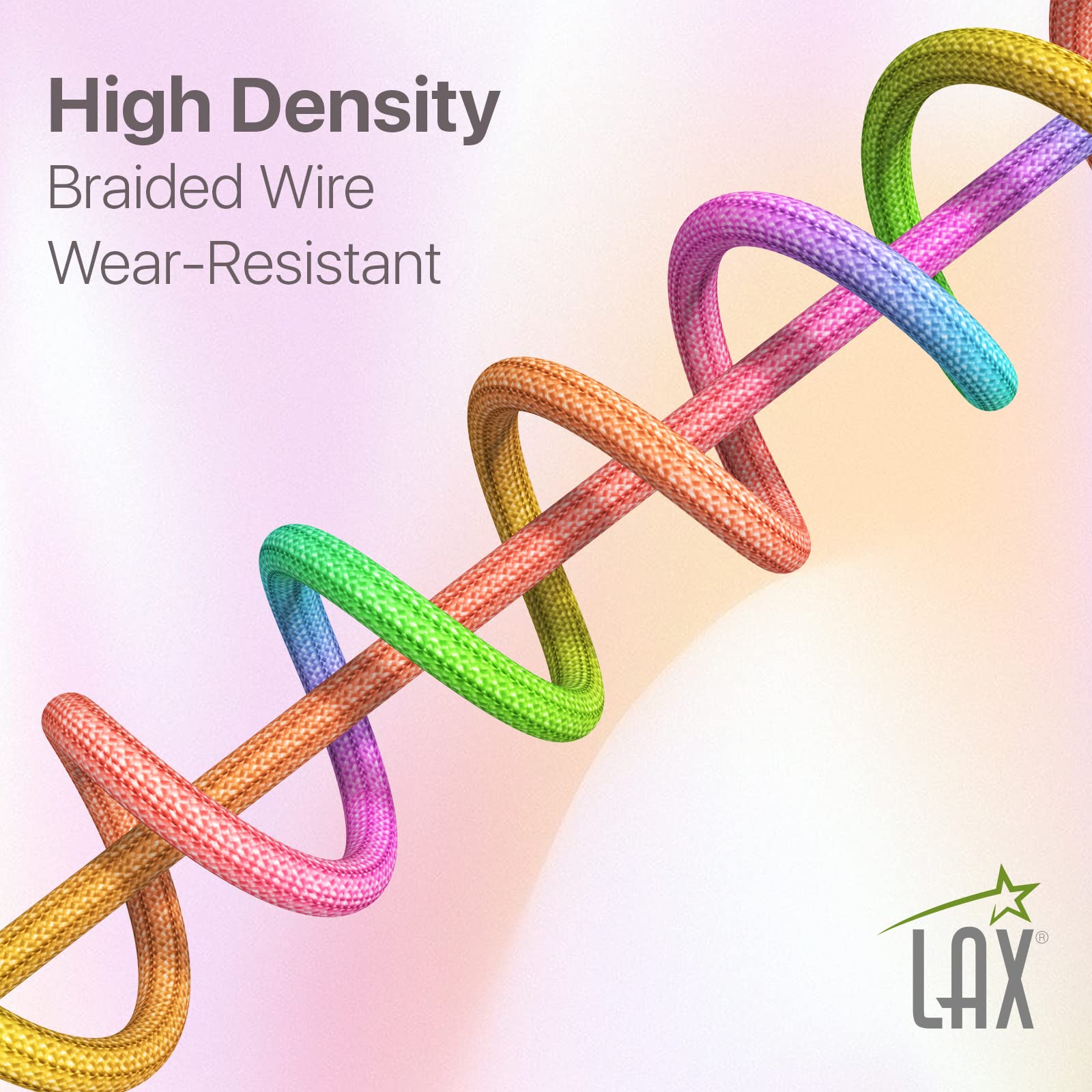 Apple MFi Certified USB C to Lightning Cable - 6ft Fast Charging Nylon Braided Cable for iPhone 14/14 Plus/14 Pro/14 Pro Max, iPad, iPod - Durable Rainbow Color - Perfect for Home, Office & Travel Charging