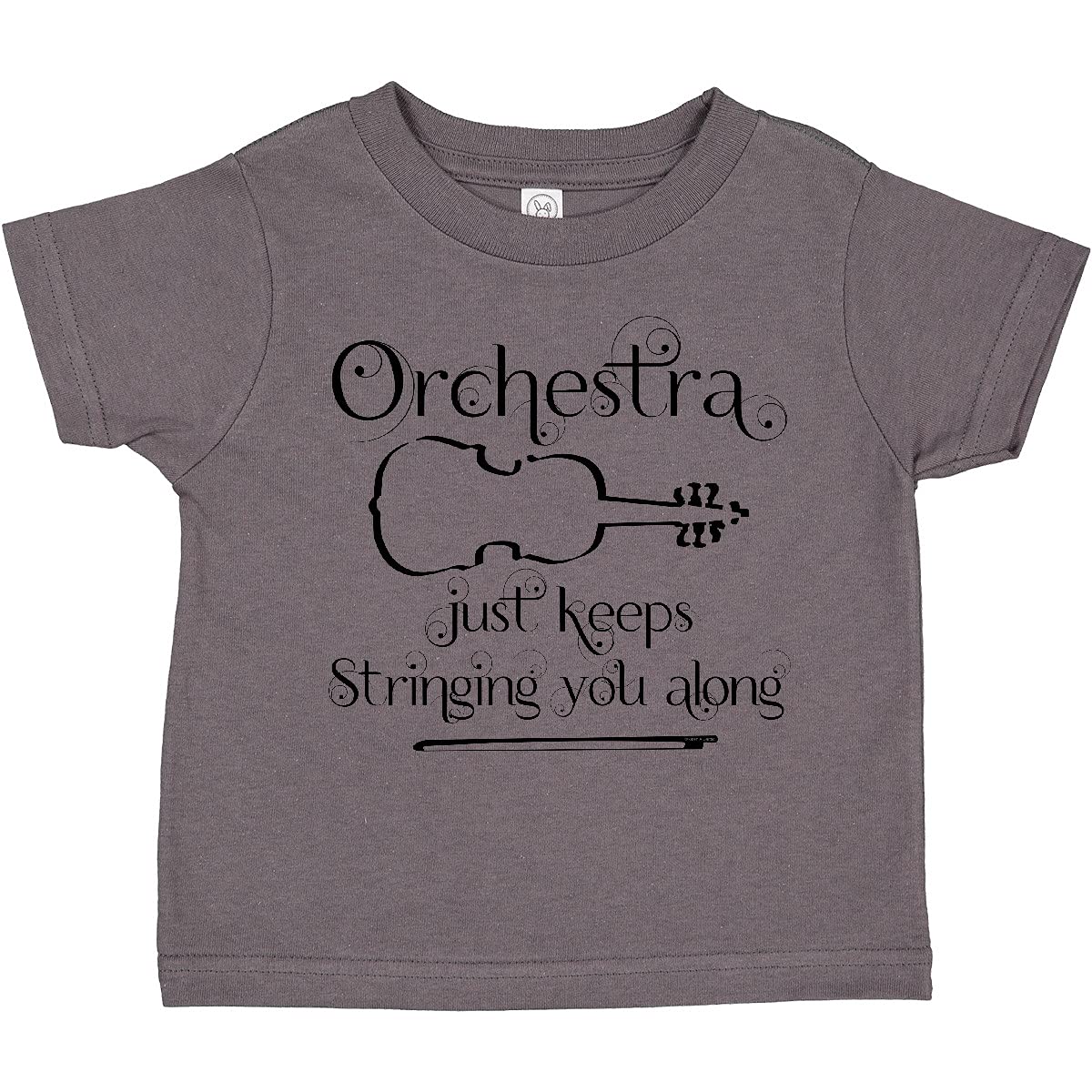 Inktastic Orchestra String Along Toddler T-Shirt - Cute Music Themed Cotton Tee for Kids & Toddlers - Perfect for Music Classes, Concerts & Playdates
