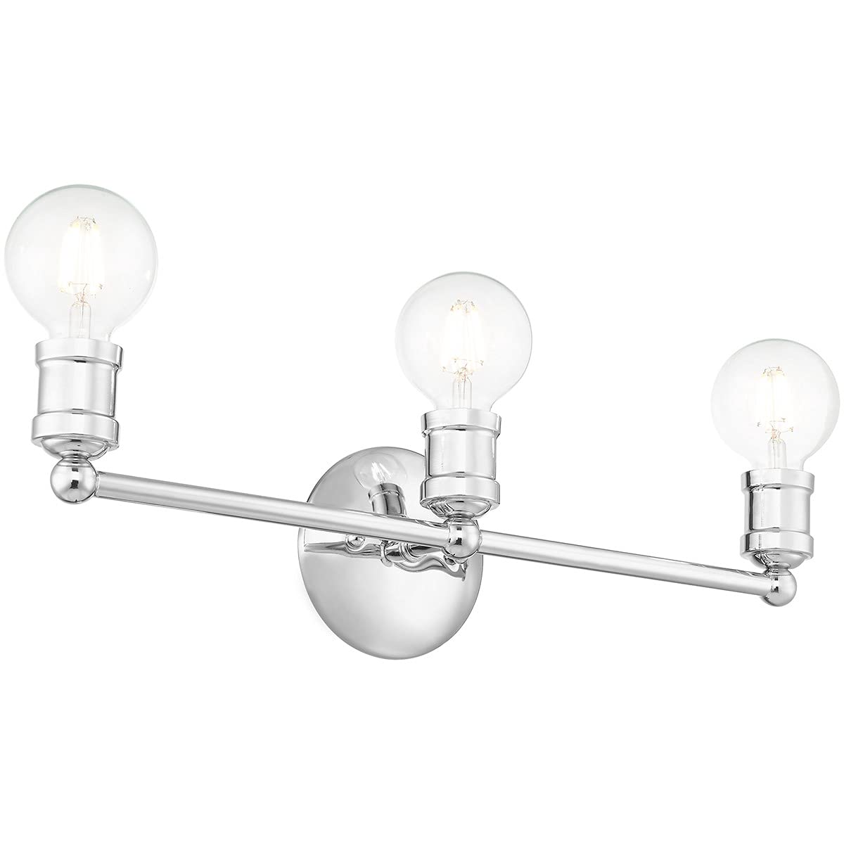 Livex Lighting 16713-05 3-Light Polished Chrome Bathroom Vanity Light Fixture - Perfect for Modern Bathroom Decor & Makeup Lighting