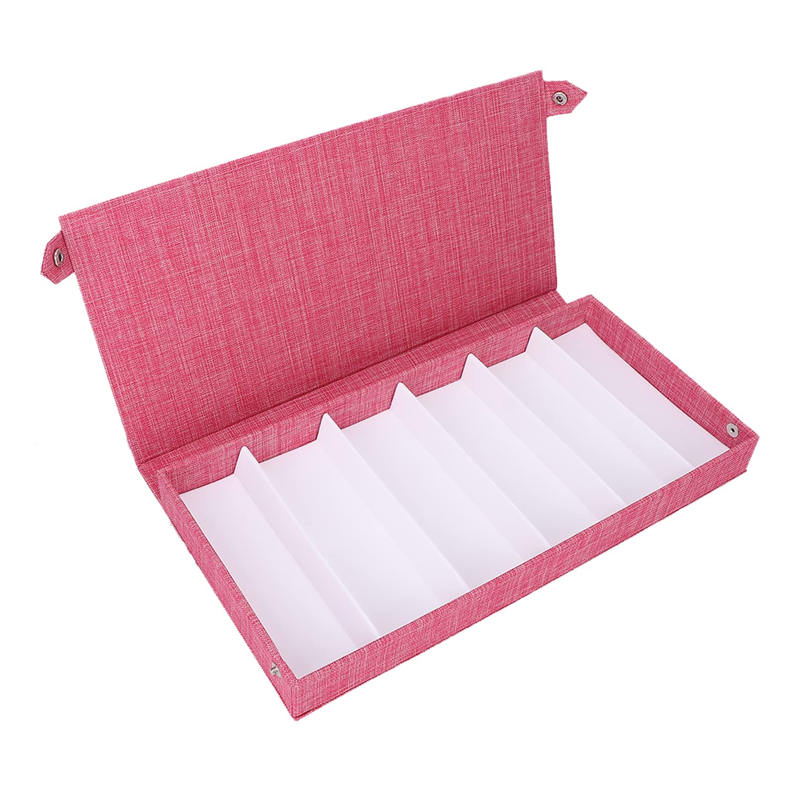 6-Slot Eyeglasses & Sunglasses Storage Case with Flocking Cloth Lining - Scratch-Resistant Organizer Box with Button Closure - Perfect for Home, Office, Travel & Retail Display