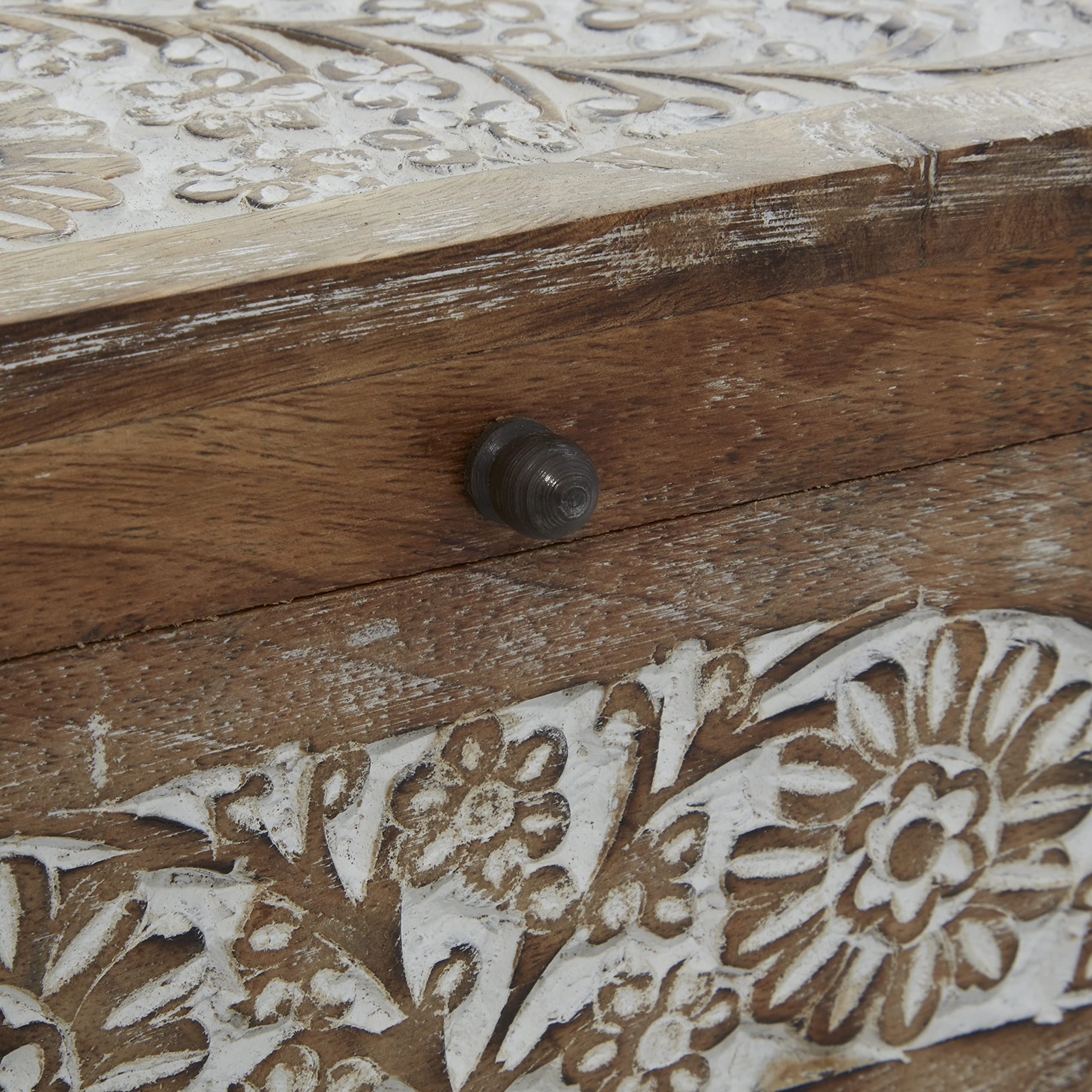 Mango Wood Floral Decorative Box Set of 3 - 8