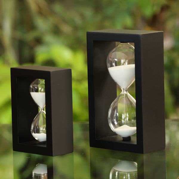 30 or 60 Minute Modern Rectangle Hourglass Sand Timer - Perfect for Board Games, Yoga, Meditation, Cooking & Classroom Activities