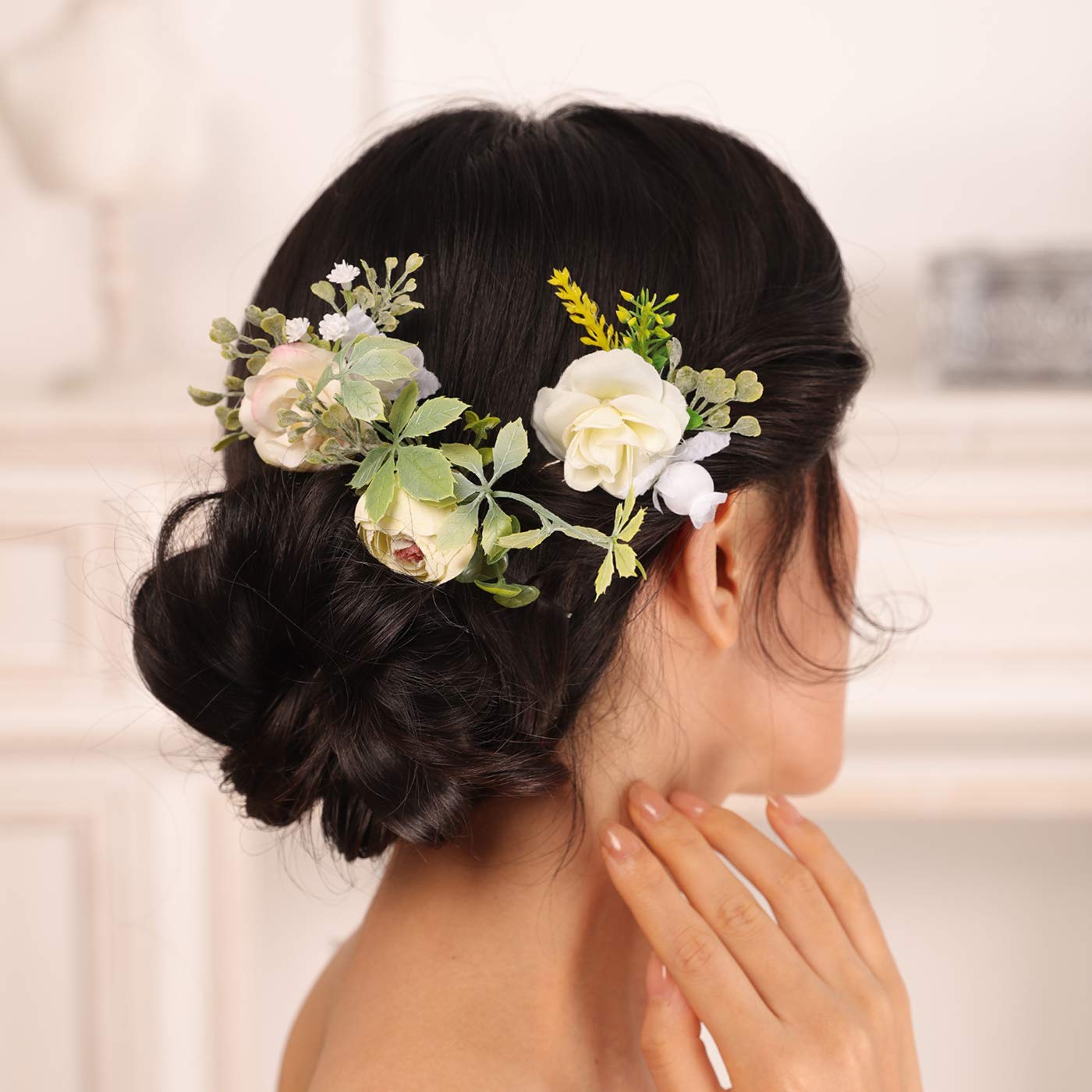 Kercisbeauty Tiny Flower Hair Pins - Elegant Wedding Hair Accessories for Brides & Bridesmaids | Floral Hair Clips for Special Occasions, Garden Parties & Prom | Women's Fashion Hair Jewelry (All Styles)