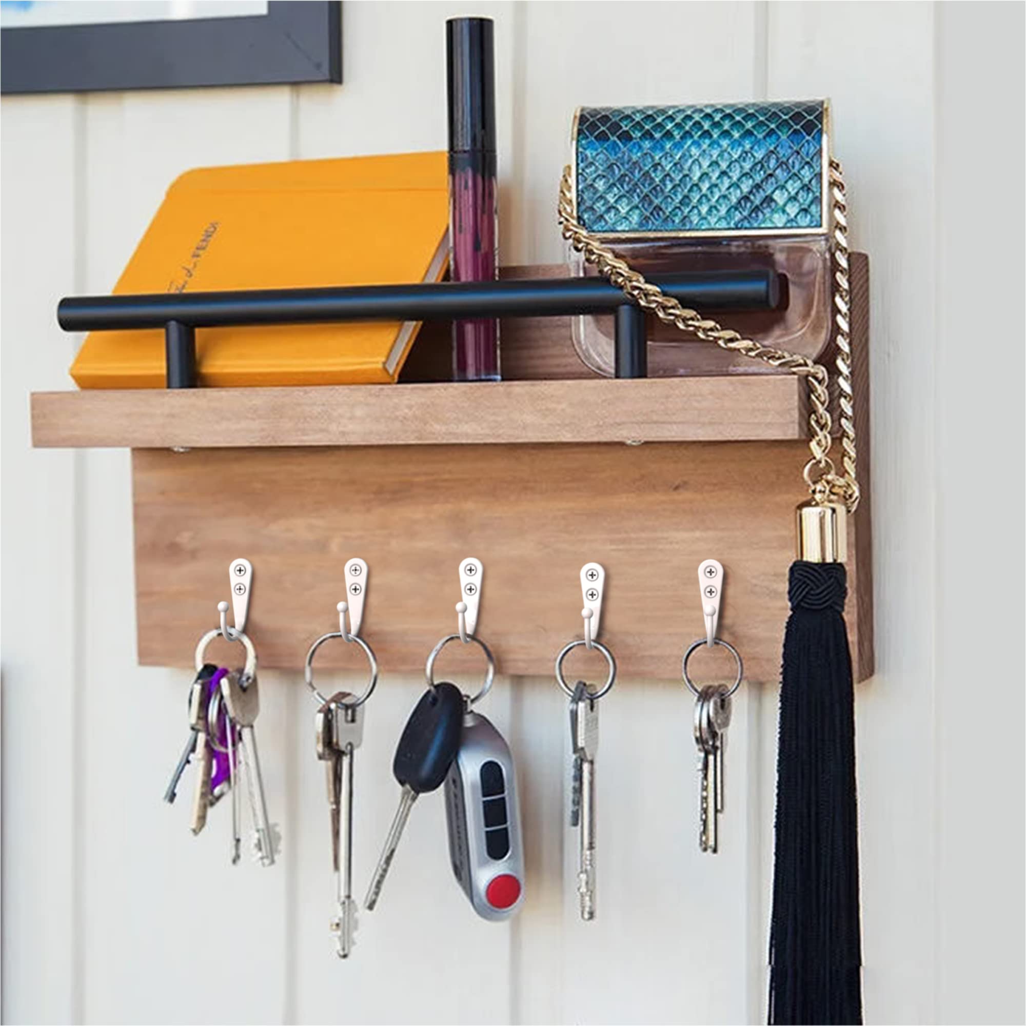 15-Pack White Wall Mount Coat Hooks - Heavy Duty Robe, Backpack & Hat Hangers with 30 Screws Included - Perfect for Mudroom, Entryway, Bathroom & Closet Organization