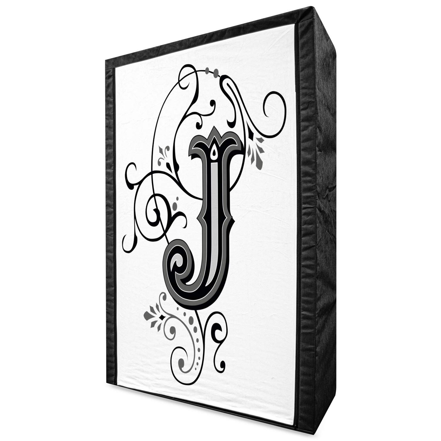 Ambesonne Letter J Portable Fabric Wardrobe - Medieval Initials Design, 42.5