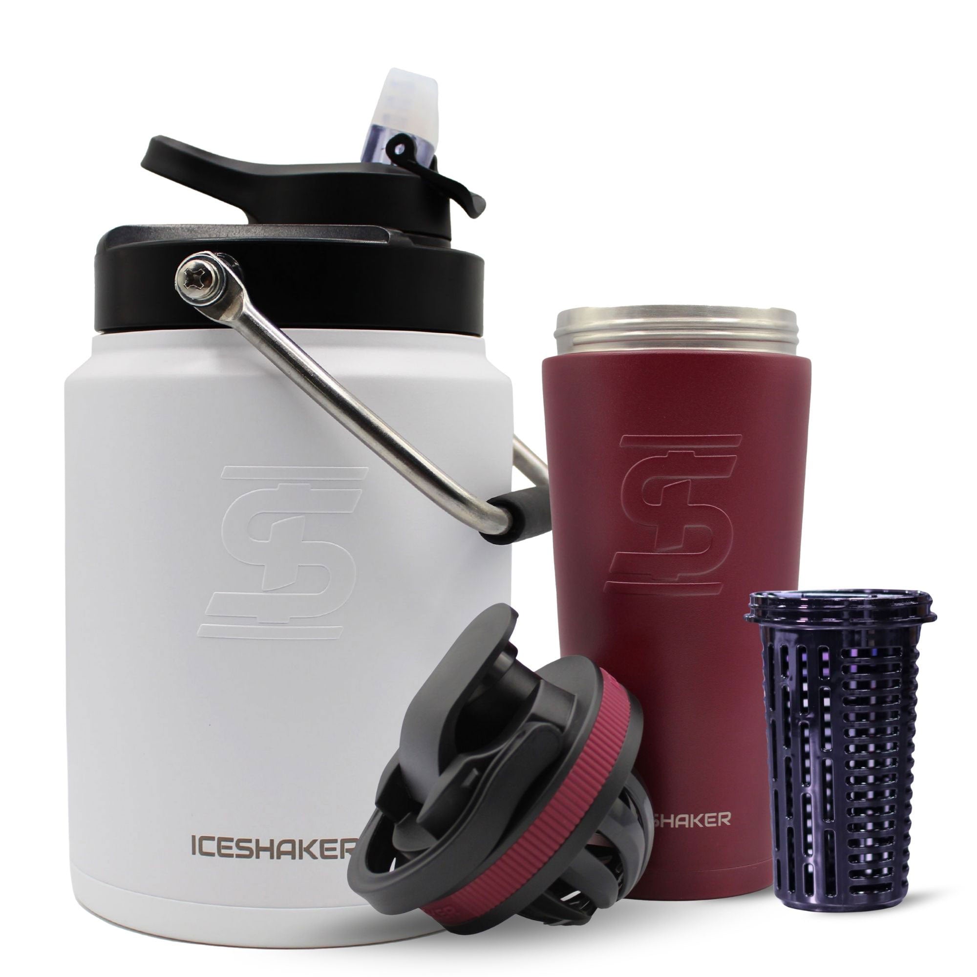 Premium Ice Shaker Hydration Pack - Insulated Water Bottle for Gym, Workout & Outdoor Sports - Leakproof & BPA-Free Shaker Cup for Protein Shakes & Cold Drinks
