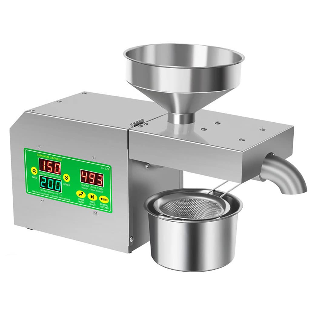 Commercial Automatic Oil Press Machine - Electric Seed Oil Extractor with LCD Digital Display for Cold & Hot Pressing - High Efficiency for Olive, Beans, Nuts - Perfect for Home Kitchens & Small Businesses