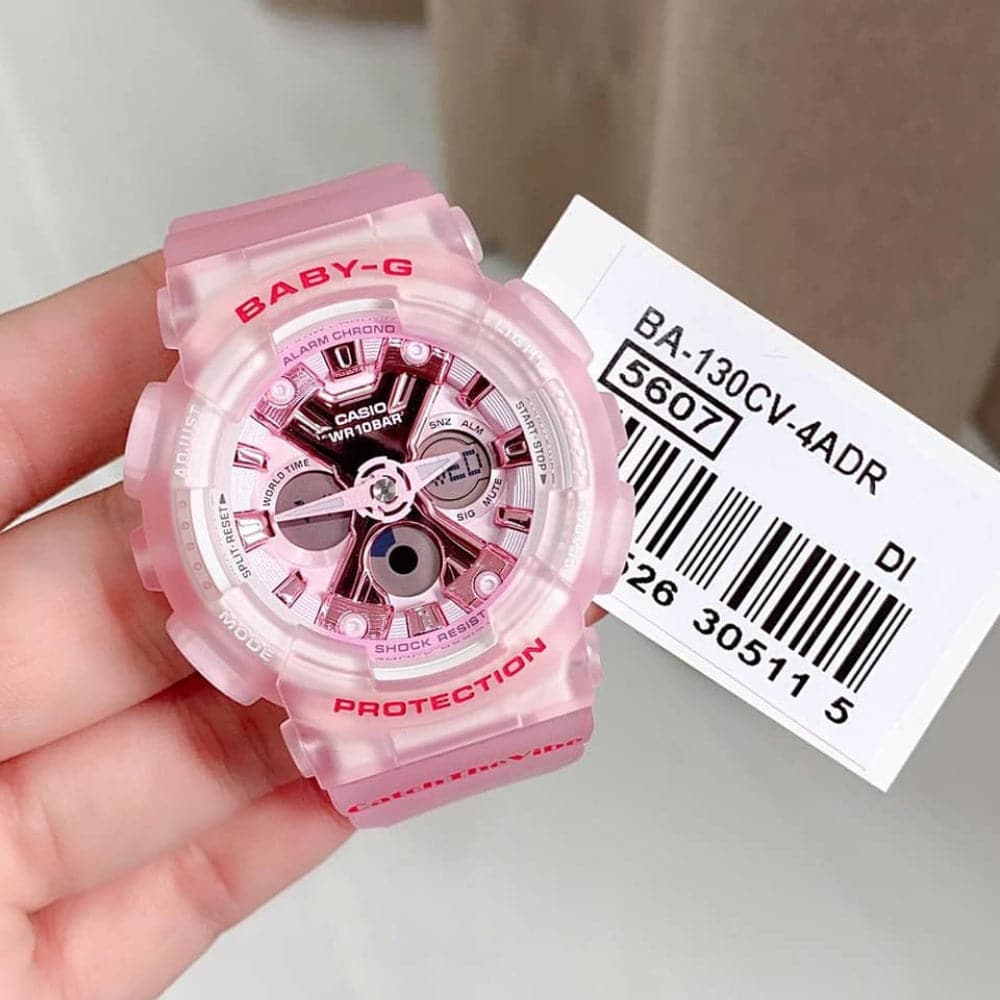 CASIO BABY-G BA-130CV-4ADR Pink Resin Strap Women's Digital Sport Watch - Waterproof, Shock Resistant for Running, Swimming & Outdoor Activities