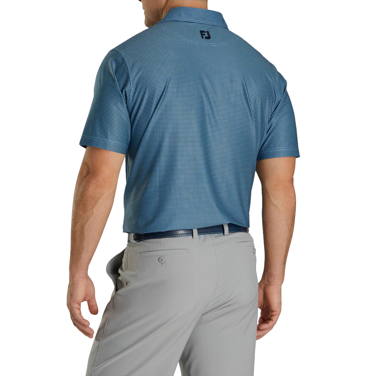 FootJoy Heather Lisle Houndstooth Men's Golf Polo Shirt - Moisture-Wicking, UV Protection & Breathable Fabric for Golf, Business Casual & Outdoor Sports