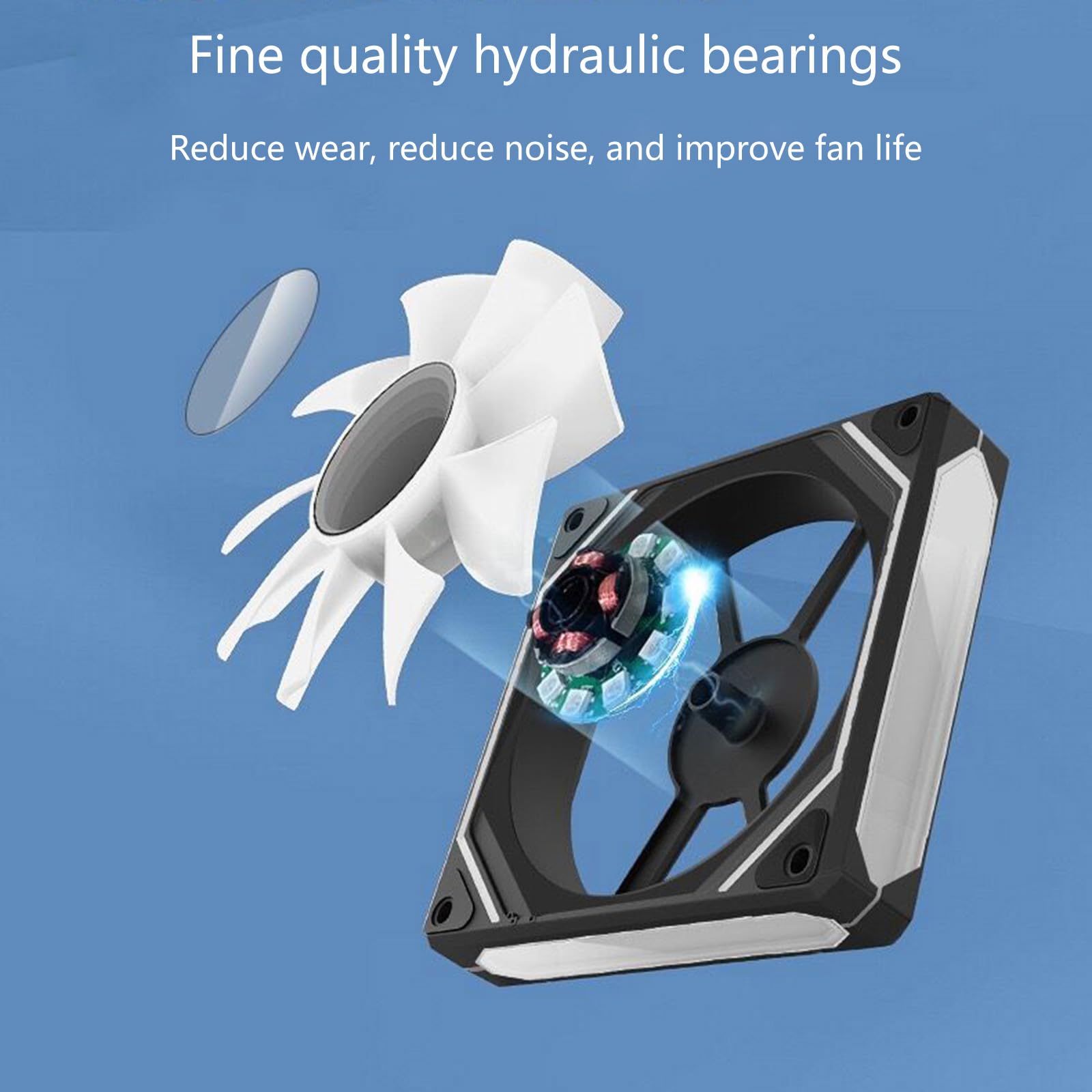 120mm ARGB PC Case Fan - 5V 3Pin Addressable RGB LED Cooling Fan with PWM Control for Desktop Computer, Gaming PC & Workstation - Perfect for Case Cooling, RGB Lighting & System Airflow Enhancement