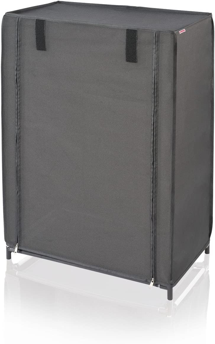 Leifheit Combi System Shoe Cabinet - Black, 60 x 35 x 81.5 cm - Space Saving Shoe Storage for Entryway, Hallway & Closet Organization