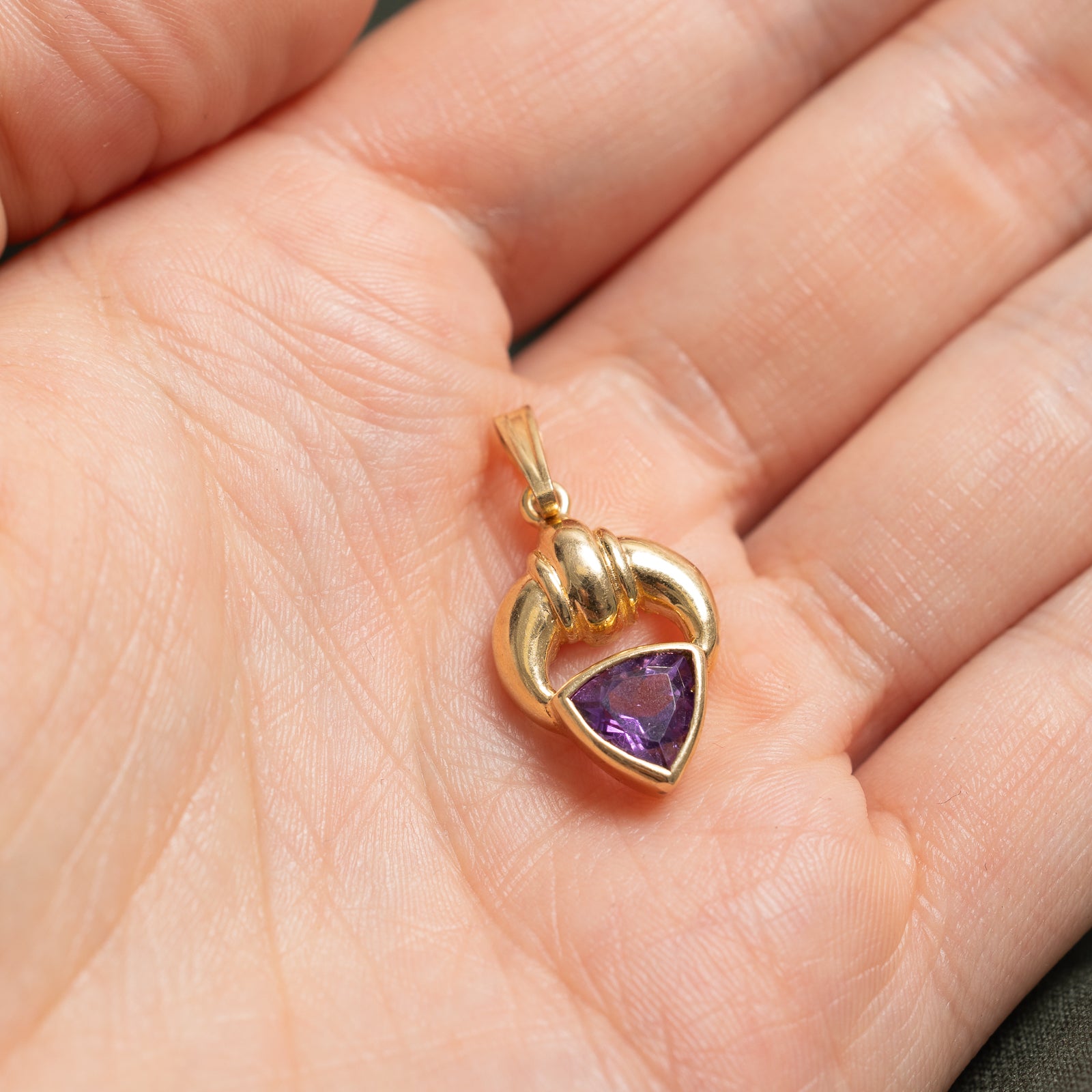 1.00ct Trilliant Cut Amethyst Drop Pendant Necklace - Elegant Purple Gemstone Jewelry for Women | Perfect for Weddings, Parties & Special Occasions