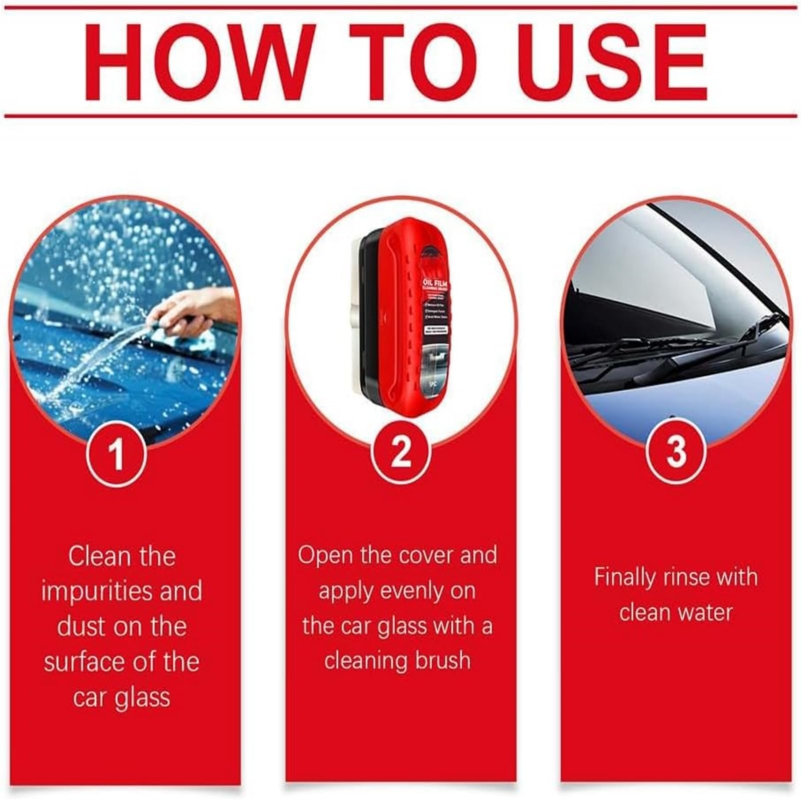 Rockpan Automotive Oil Film Cleaning Brush & Dodorado Glass Cleaner Kit - All-in-One Car Glass Cleaning Board for Rain, Fog & Oil Film Removal - Universal Fit for All Vehicles (Perfect for Windshield Maintenance & Anti-Fog Treatment)