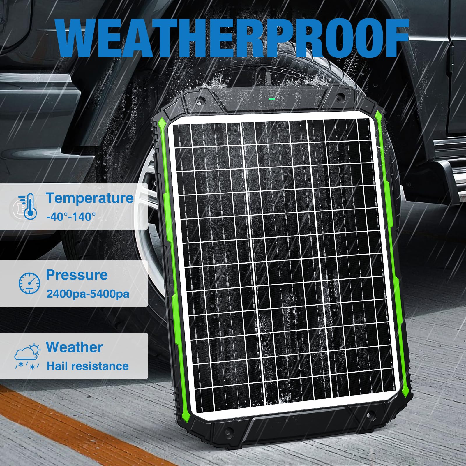25W 12V Solar Panel Battery Charger & Maintainer with Smart MPPT Controller - Waterproof 12 Volt Solar Trickle Charger for Car, Boat, RV, Marine, Trailer - Perfect for Outdoor Camping, Road Trips & Vehicle Storage