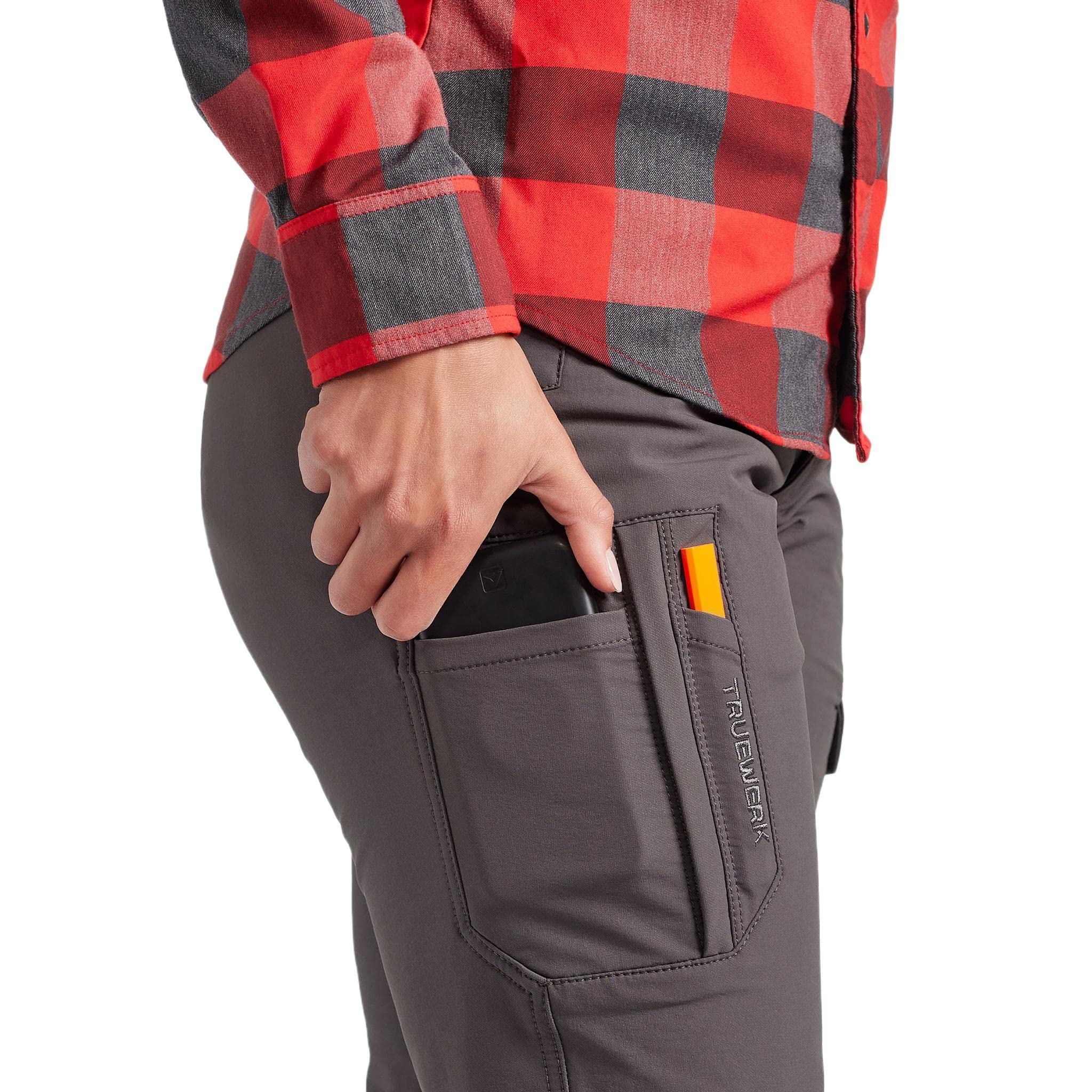 TRUEWERK Women's Workwear Pants - T1 WerkPants - Relaxed Fit, Lightweight, Moisture Wicking Cargo Pants with 4-Way Stretch for Construction, Landscaping & Outdoor Activities