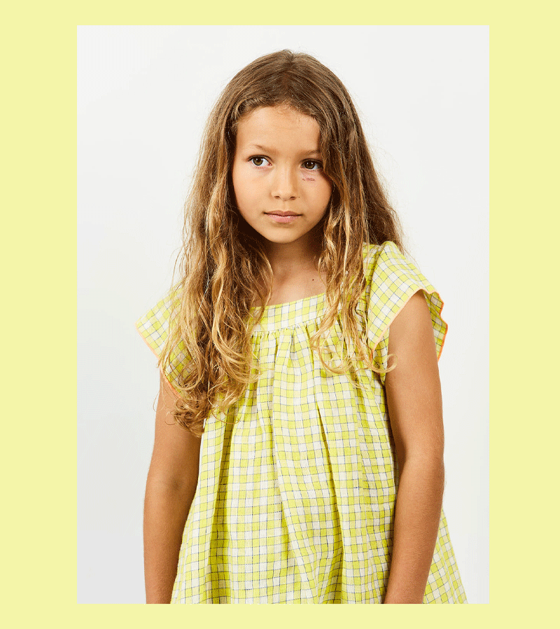 Filomene Check Dress by Arsene et les Pipelettes - Stylish Floral Print Summer Dress for Women | Perfect for Beach, Vacation & Casual Outings