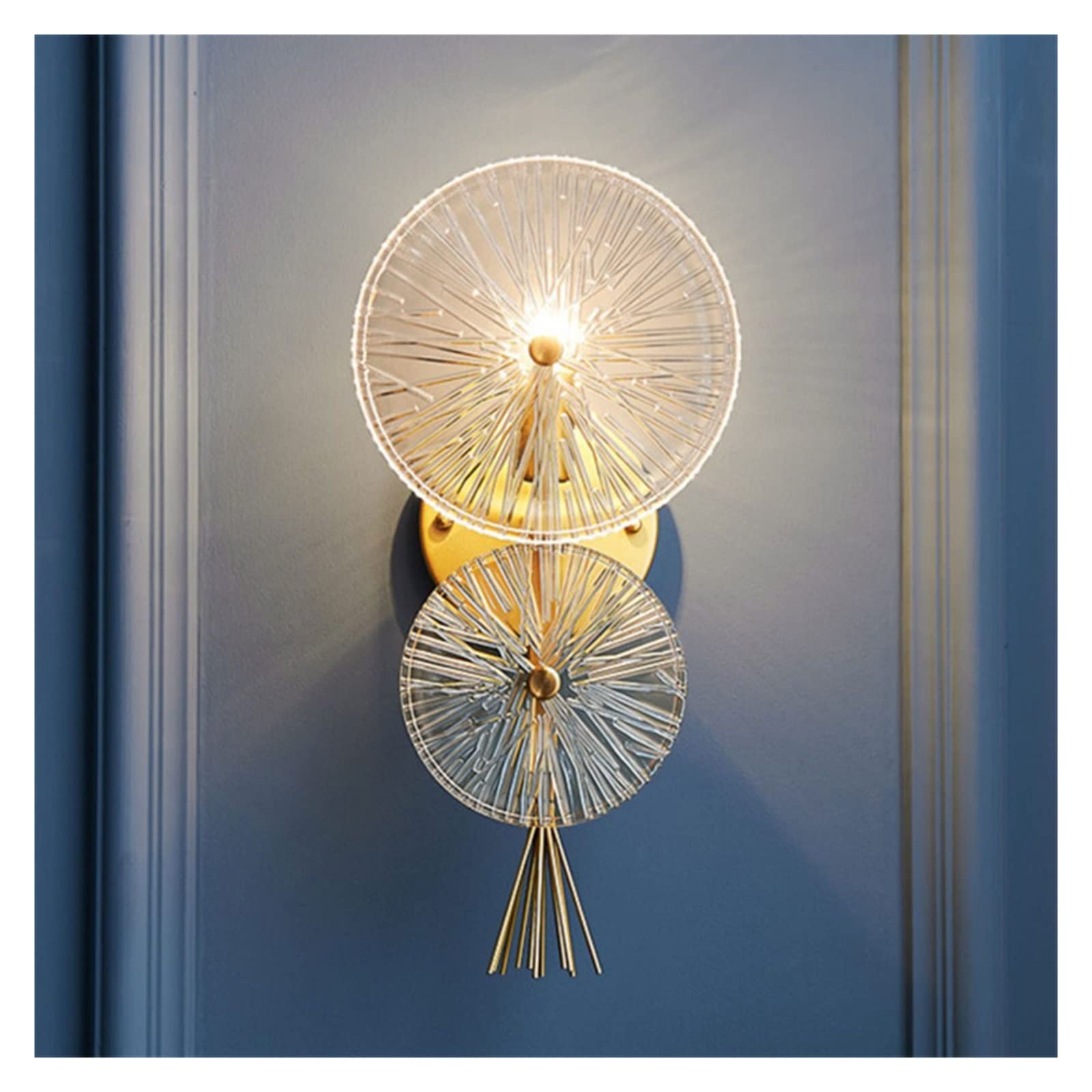 Nordic Post-Modern Transparent Glass Wall Lamp - Modern LED Wall Light for Bedroom, Living Room & Hallway - Warm White Dimmable Lighting for Home Decor & Ambient Background