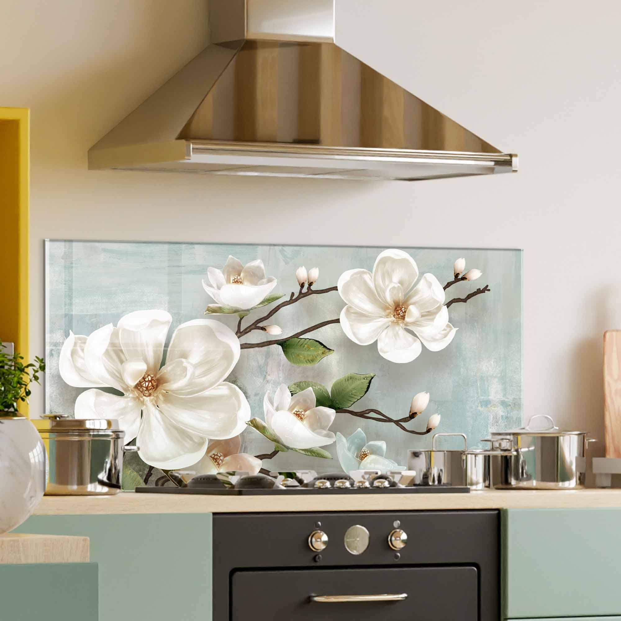 Tempered Glass Kitchen Backsplash - Stove Splashback & Cutting Board for Home Decor (30x16
