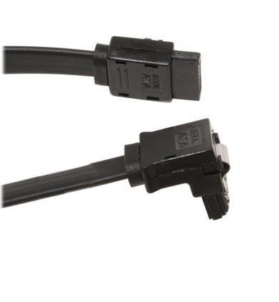 18 Inch SATA Right Angle Cable with Metal Latch - High Speed Data Transfer for PC, Laptop, Hard Drive, SSD - Perfect for Tight Spaces & Cable Management