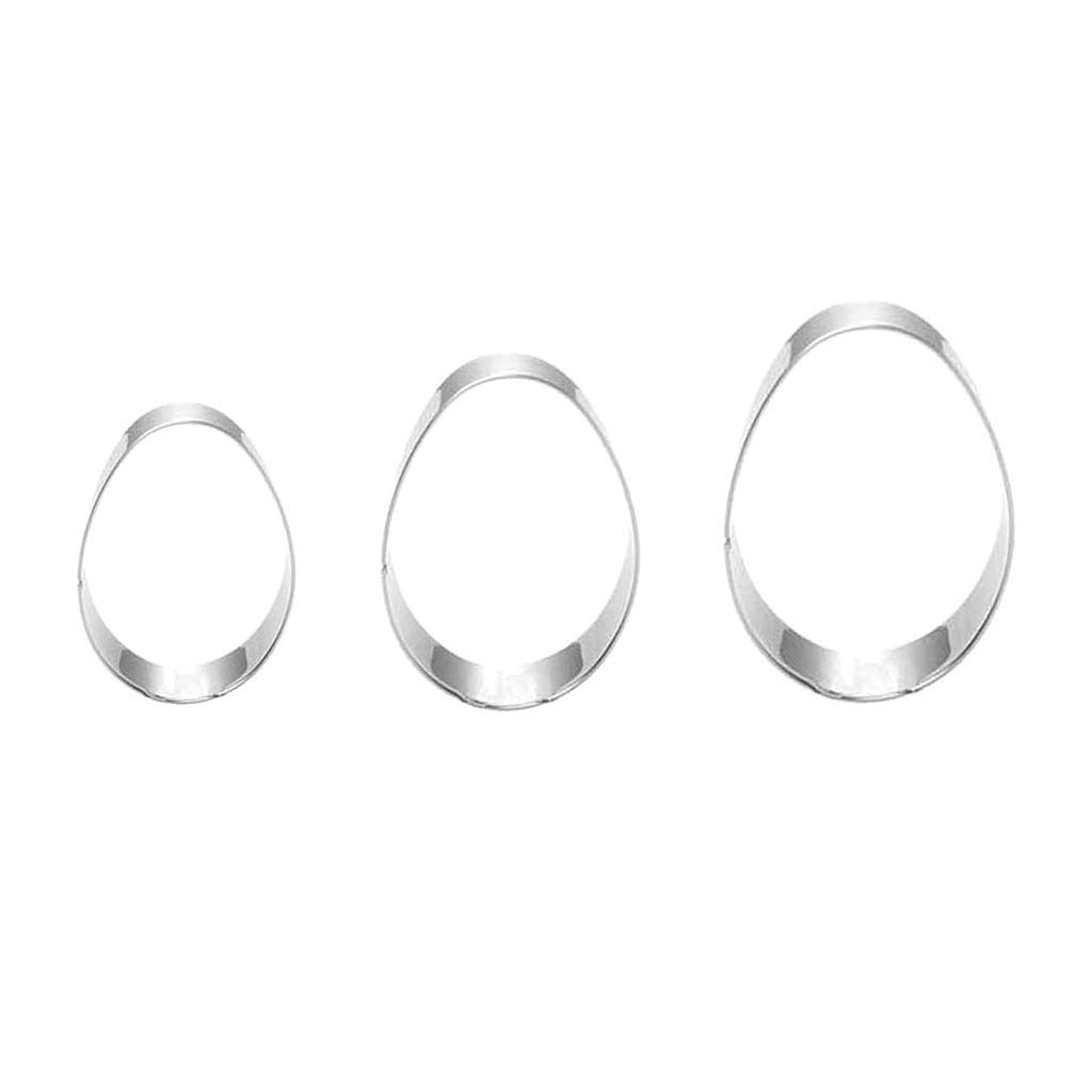 Sterose 3-Piece Stainless Steel Easter Egg Cookie Cutter Set - Durable Baking Tools for Easter Cookies, Cupcakes, and Cake Decorating - Perfect for Holiday Baking, DIY Desserts, and Party Treats