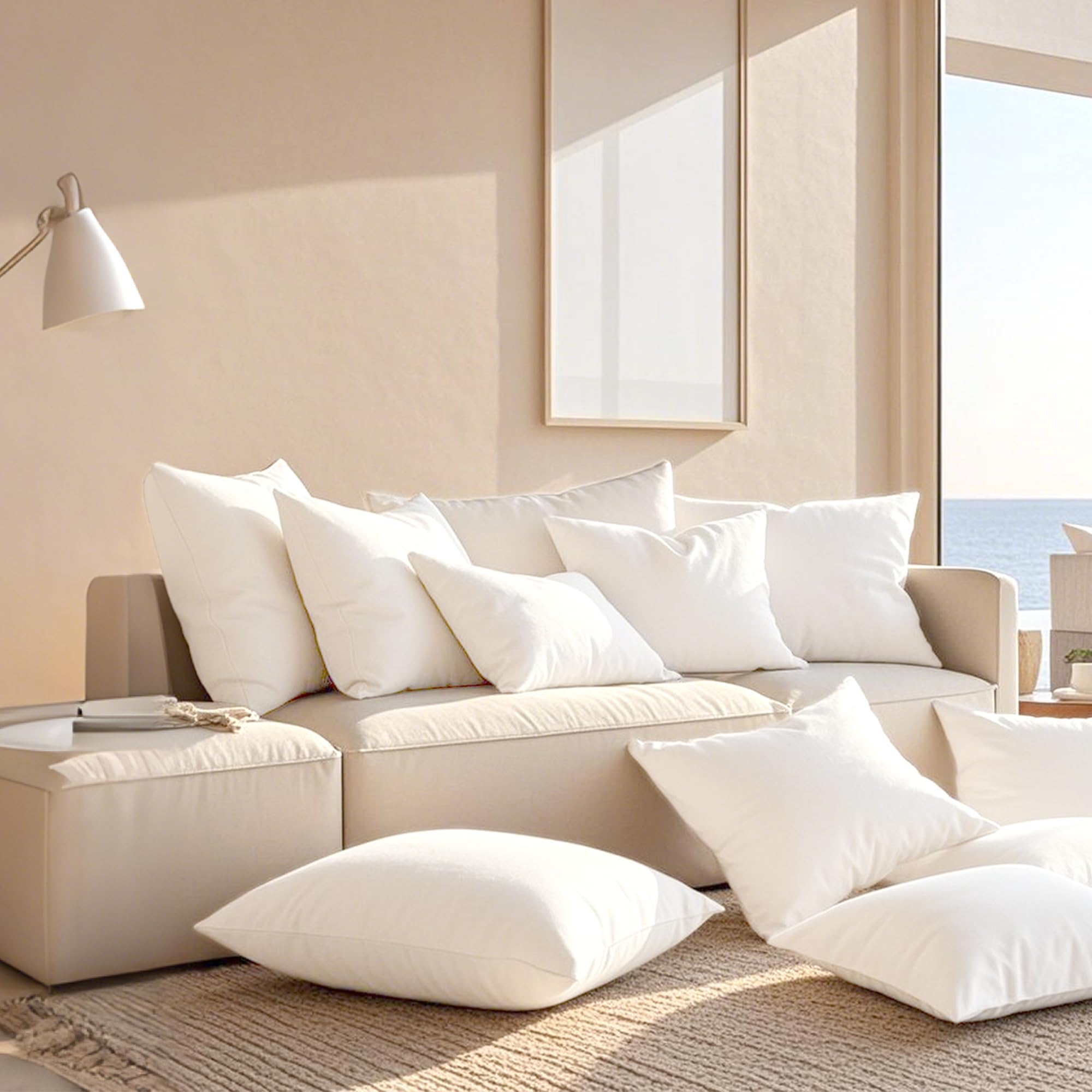 12x20 Water Resistant Outdoor Lumbar Pillow Inserts - Set of 4 for Patio Furniture | Perfect for Garden, Poolside & Deck Decor