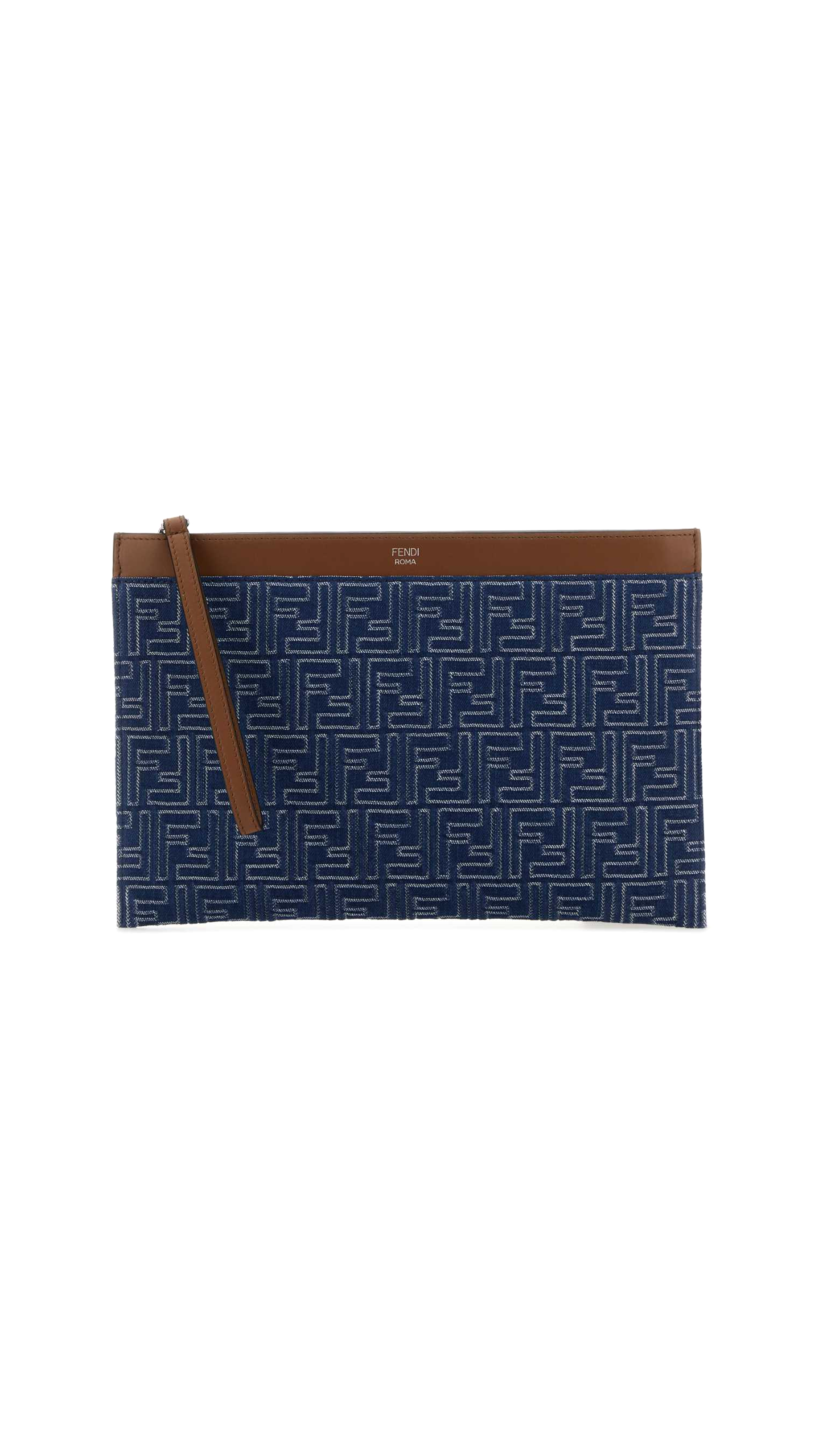 Denim Flat Medium Pouch - Slim & Stylish Storage for Makeup, Travel Essentials & Small Accessories | Perfect for Organizing Cosmetics, Jewelry & Office Supplies