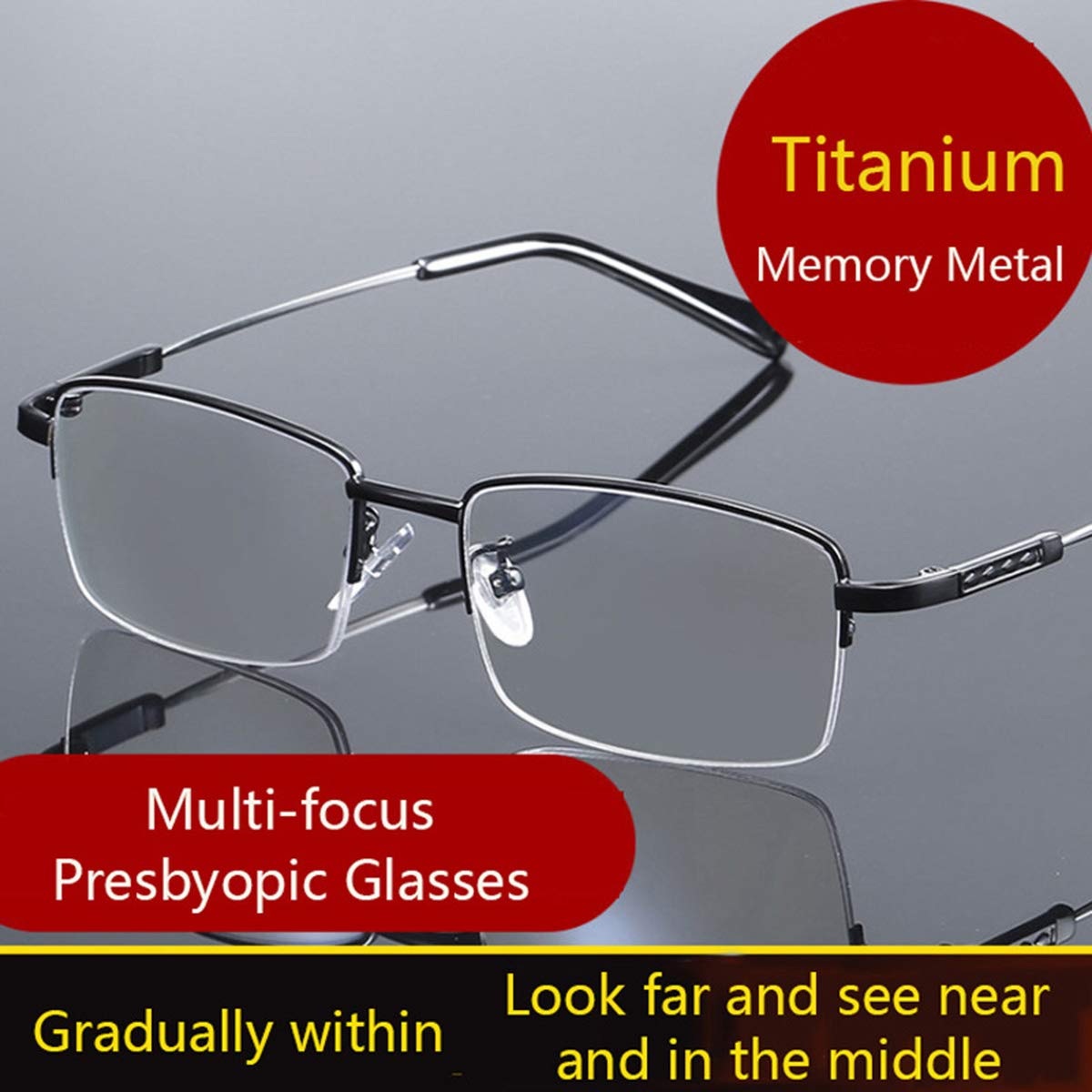 Blue Light Blocking Progressive Multifocal Reading Glasses for Men & Women - Anti-Glare Computer Readers with Multifocus Lenses for Office, Reading & Screen Use