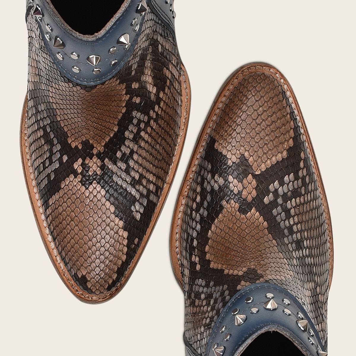 4Q10PH Women's Cuadra Blue Western Cowgirl Python Skin Ankle Boots - Stylish & Comfortable for Country Dancing, Rodeo Events & Casual Wear