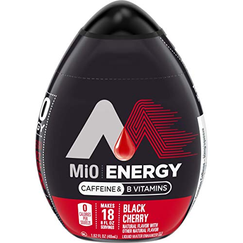 Mio Energy Black Cherry Liquid Water Enhancer Drink Mix - 1.62 fl oz Bottles (Pack of 12) - Sugar Free Electrolyte Boost for Hydration - Perfect for Gym, Hiking & Office Use