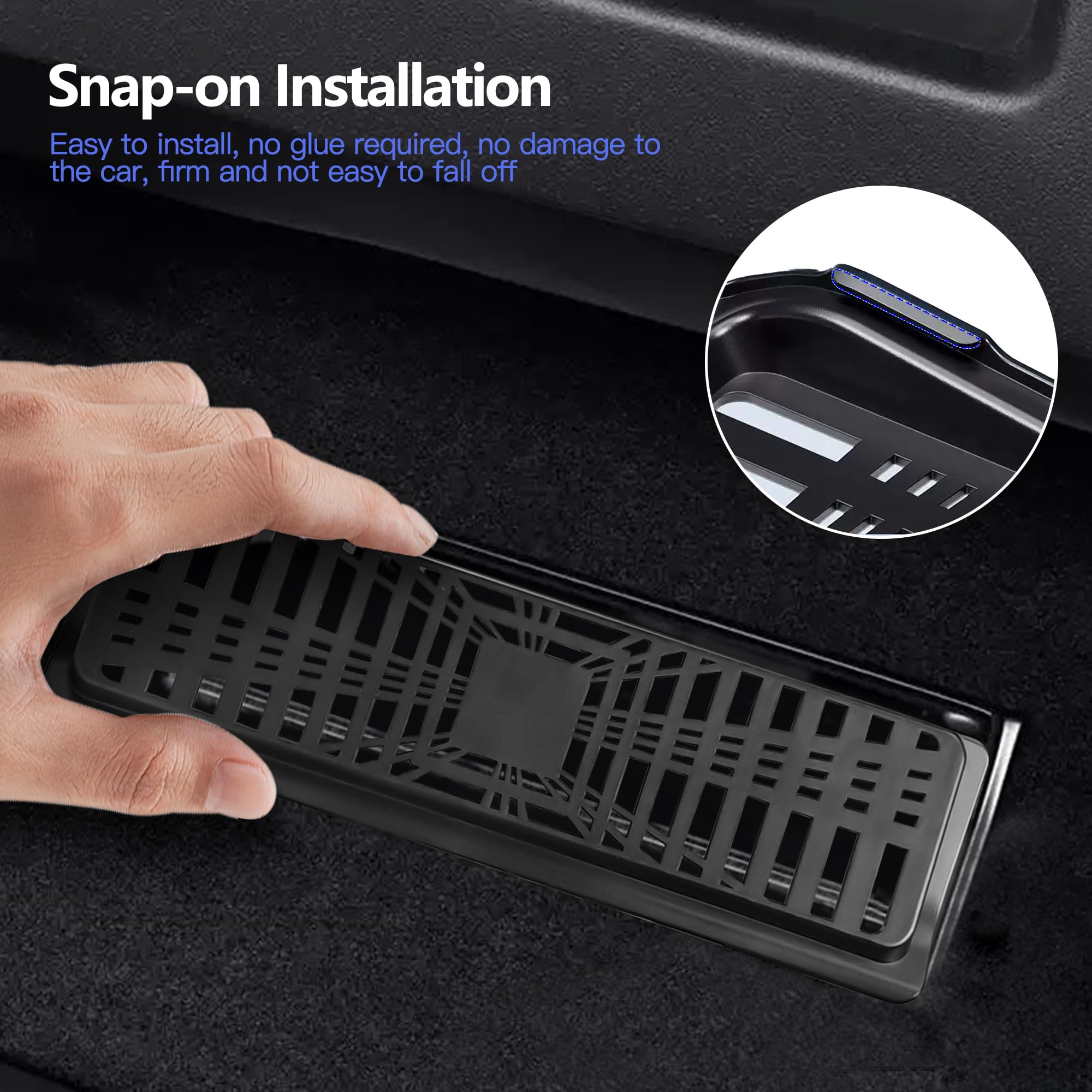 Tesla Model Y Backseat Air Vent Cover (2020-2024) - HSB Compatible Air Flow Vent Grille Protector Set of 2 | Interior Accessories for Car Comfort & Dust Protection