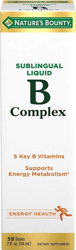 Nature's Bounty Vitamin B Complex Sublingual Liquid - 12 Bottles (2 oz Each) | Fast-Absorbing B Vitamins for Energy, Metabolism & Stress Relief | Perfect for Busy Professionals, Athletes & Daily Wellness
