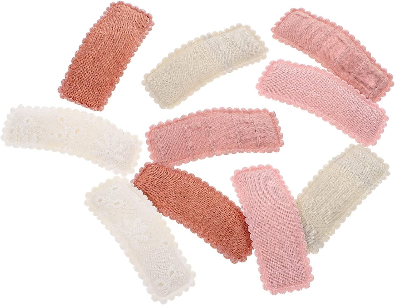 MIFANI 10 Pairs Hair Clips for Women - Alloy Snap Barrettes with Fabric Cover, Wedding Hair Accessories & Everyday Hairpins for Bridal, Party, Office and Casual Styling