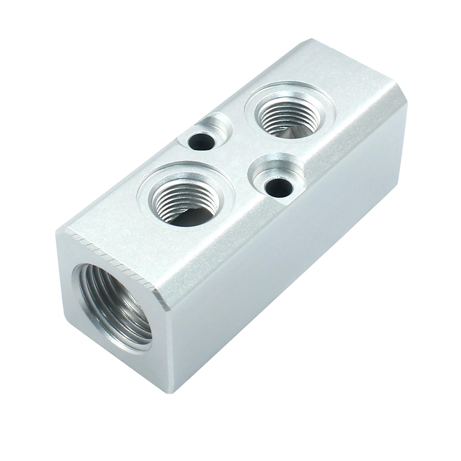 2 Way Pneumatic Manifold Air Distribution Block - G1/2 Supply Port & G1/4-Inch Output Port - High Pressure Air Compressor Manifold Fitting for Industrial Automation & Pneumatic Systems