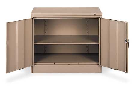 Tennso Adjustable Height Office Desk Cabinet - Unassembled Sand Finish for Home & Office Organization