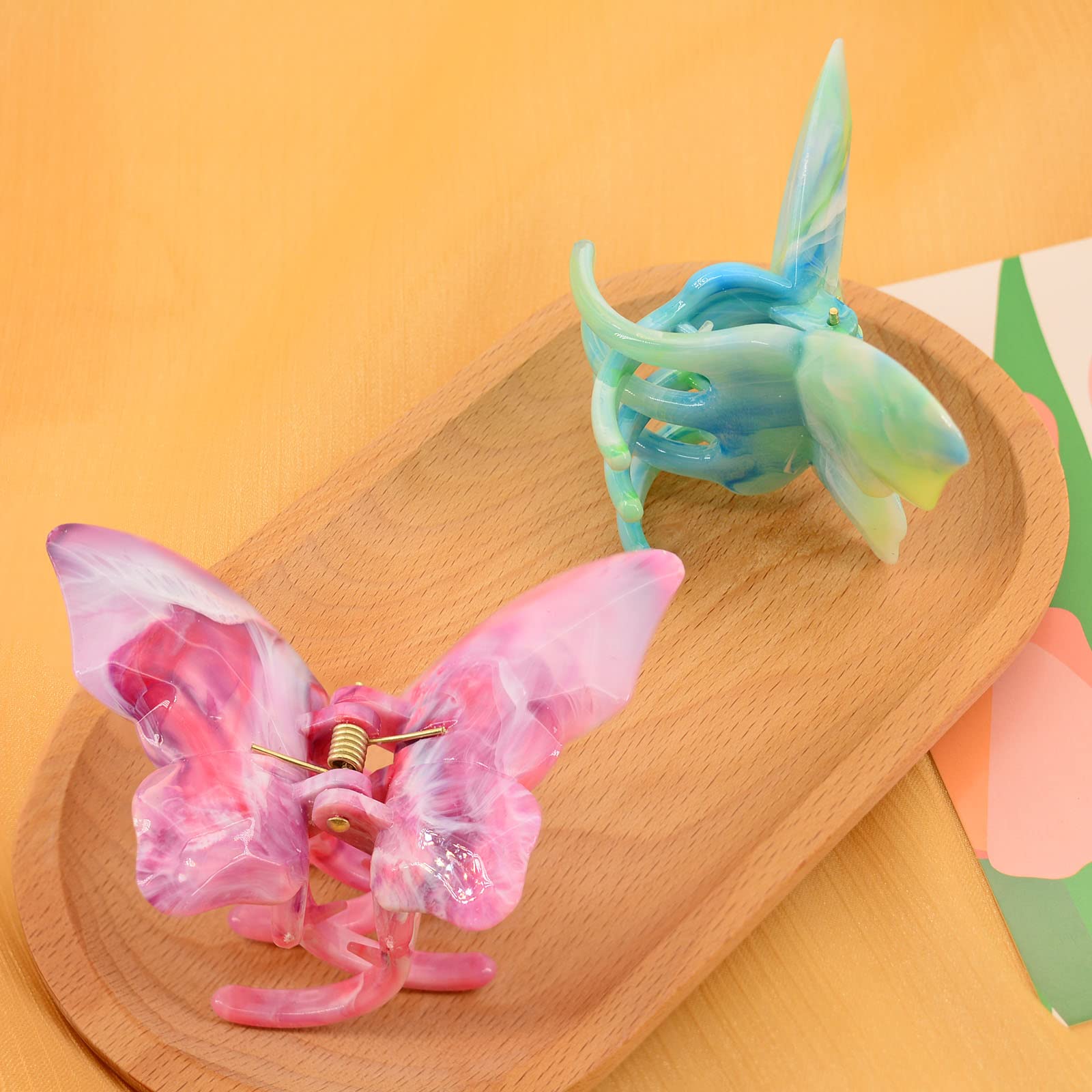 6-Piece Non-Slip Butterfly Hair Claw Clips for Women & Girls - Medium Size Hair Accessories for School, Work, and Everyday Styling