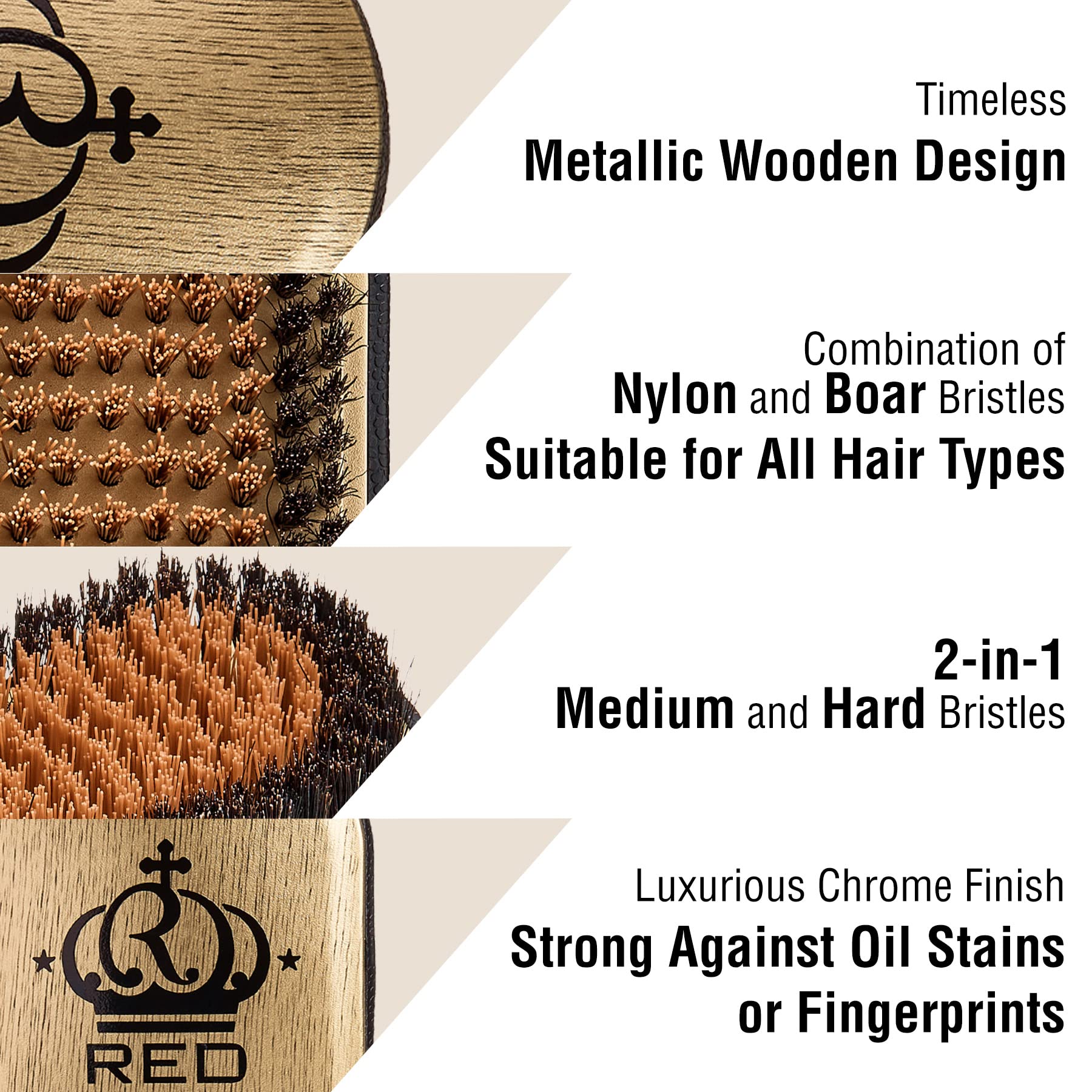 Premium Boar Bristle Hair Brush for Men - 360 Wave Brush with Curved Design for Perfect Waves | Medium Hard Bristles for Thick Hair | Pocket-Sized for Travel & Gym Use