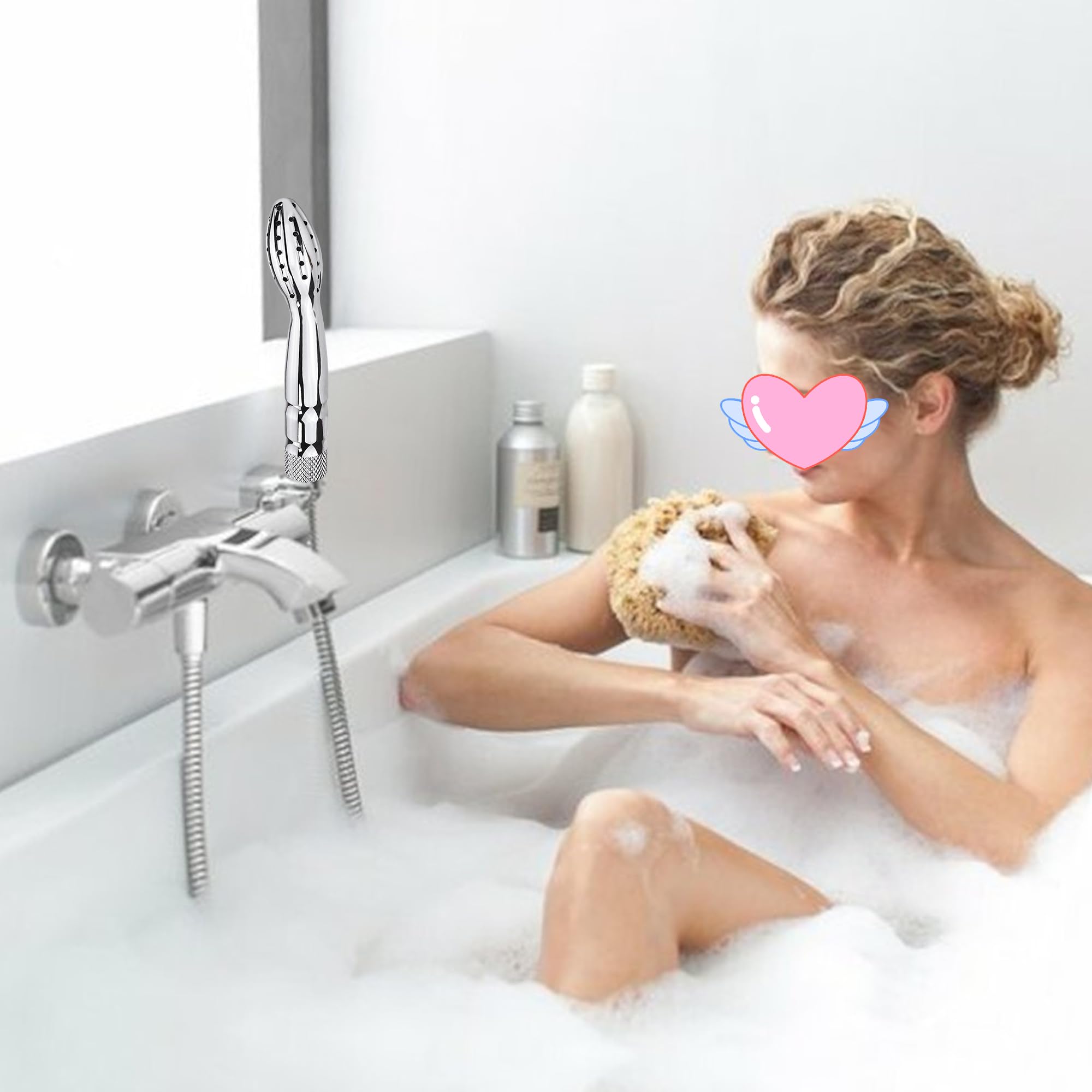 Handheld Shower Douche System - Aluminum Anal & Vaginal Cleaning Kit for Men & Women | Portable Enema Nozzle for Personal Hygiene & Postpartum Care