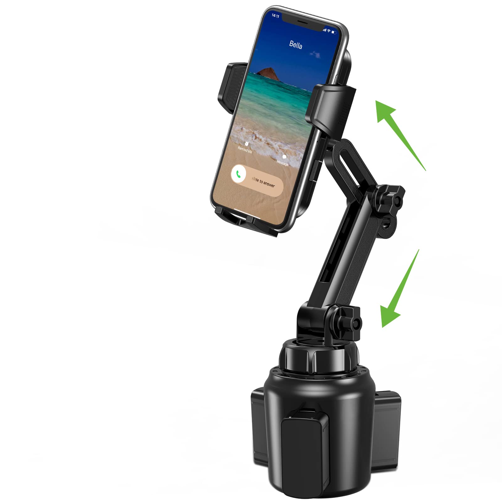 2025 Upgraded Universal Car Cup Phone Holder - No Shaking Expandable Base for iPhone Samsung All Smartphones (1 Pack) | Perfect for Road Trips, Commuting & Hands-Free Driving