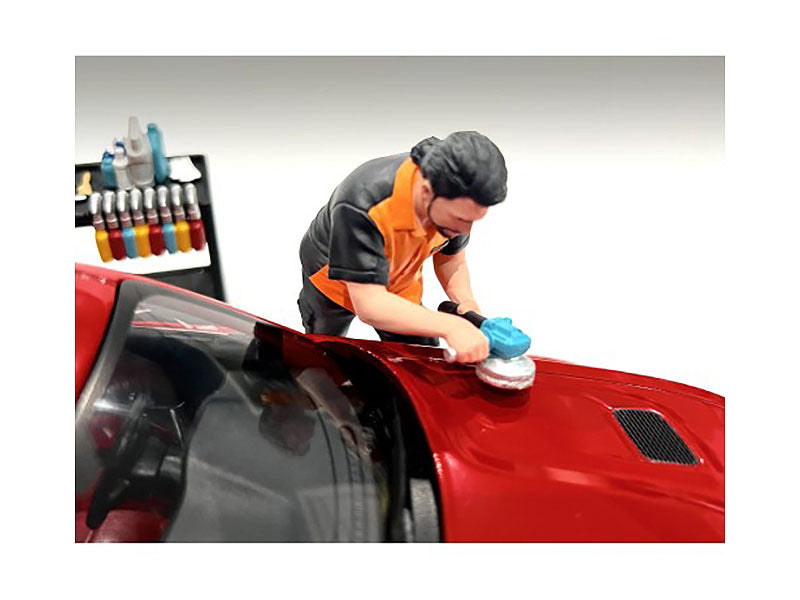 American Diorama 1/24 Scale Model Buff & Wax Kit - Detail Masters Figure 4 for Car Model Detailing - Perfect for DIY Auto Restoration & Hobby Projects