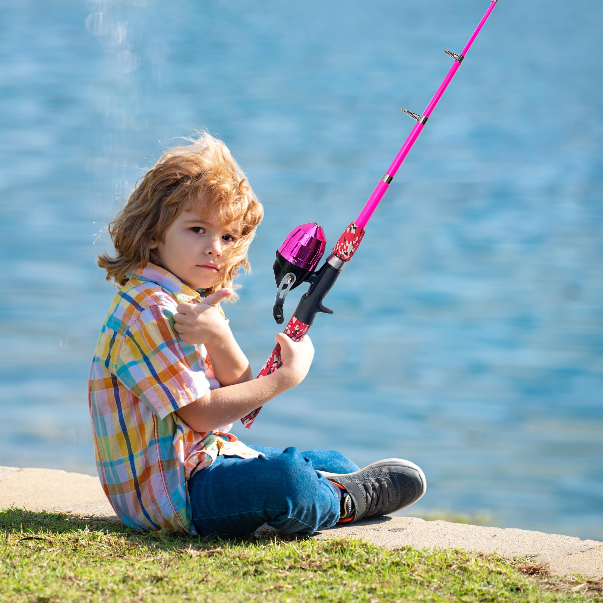 Best Kids Fishing Pole Set - Portable Telescopic Fishing Rod & Reel Combo Kit with Tackle Box & Net for Boys & Girls | Perfect for Toddlers & Youth Outdoor Fishing Trips, Lakeside Adventures & Family Bonding Activities