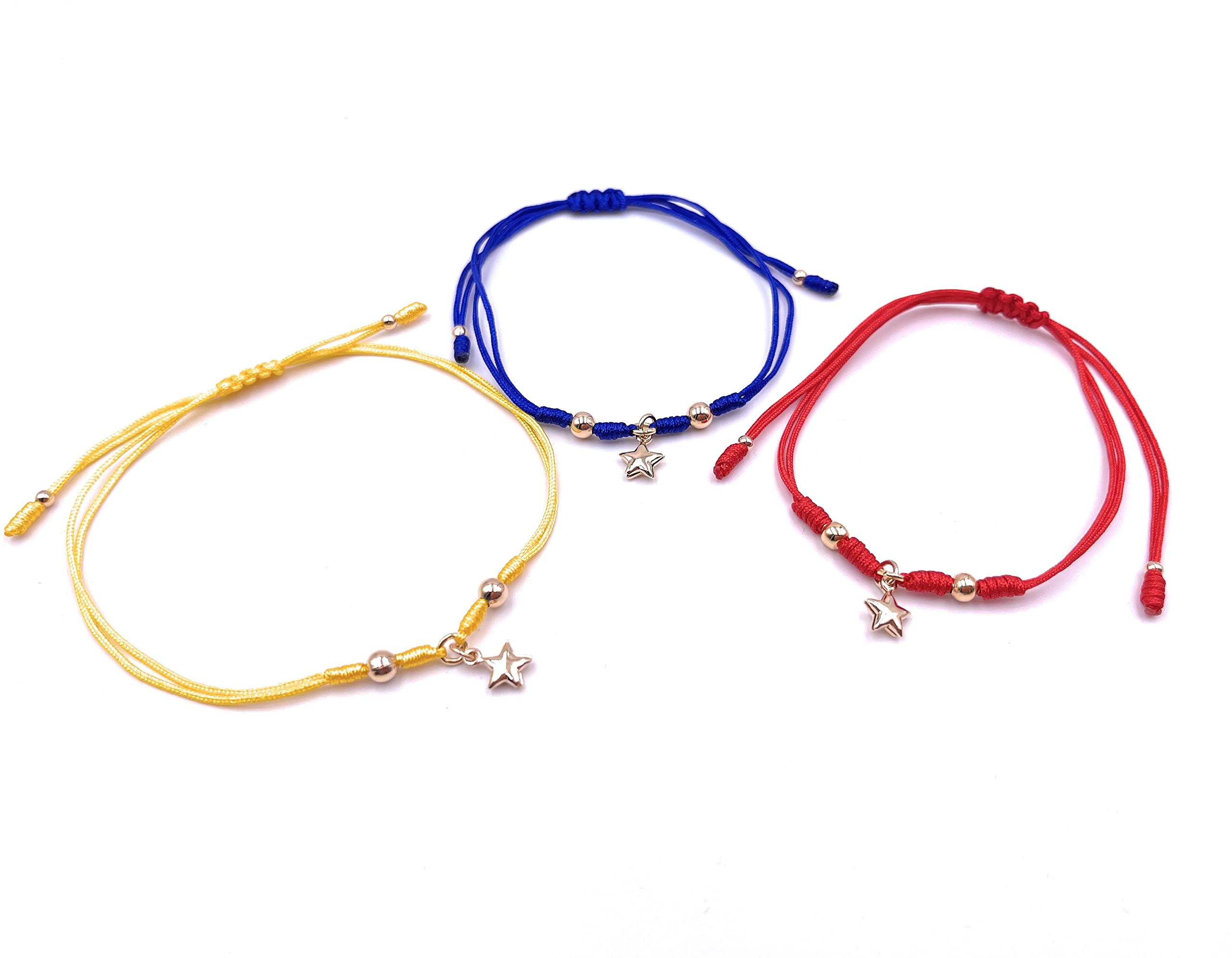 Venezuelan Flag Friendship Bracelets Set of 3 - Patriotic Tricolor Woven Bracelet Gift for Her, Him, Couples - Perfect for Venezuelan Independence Day, Cultural Events & Gift Giving