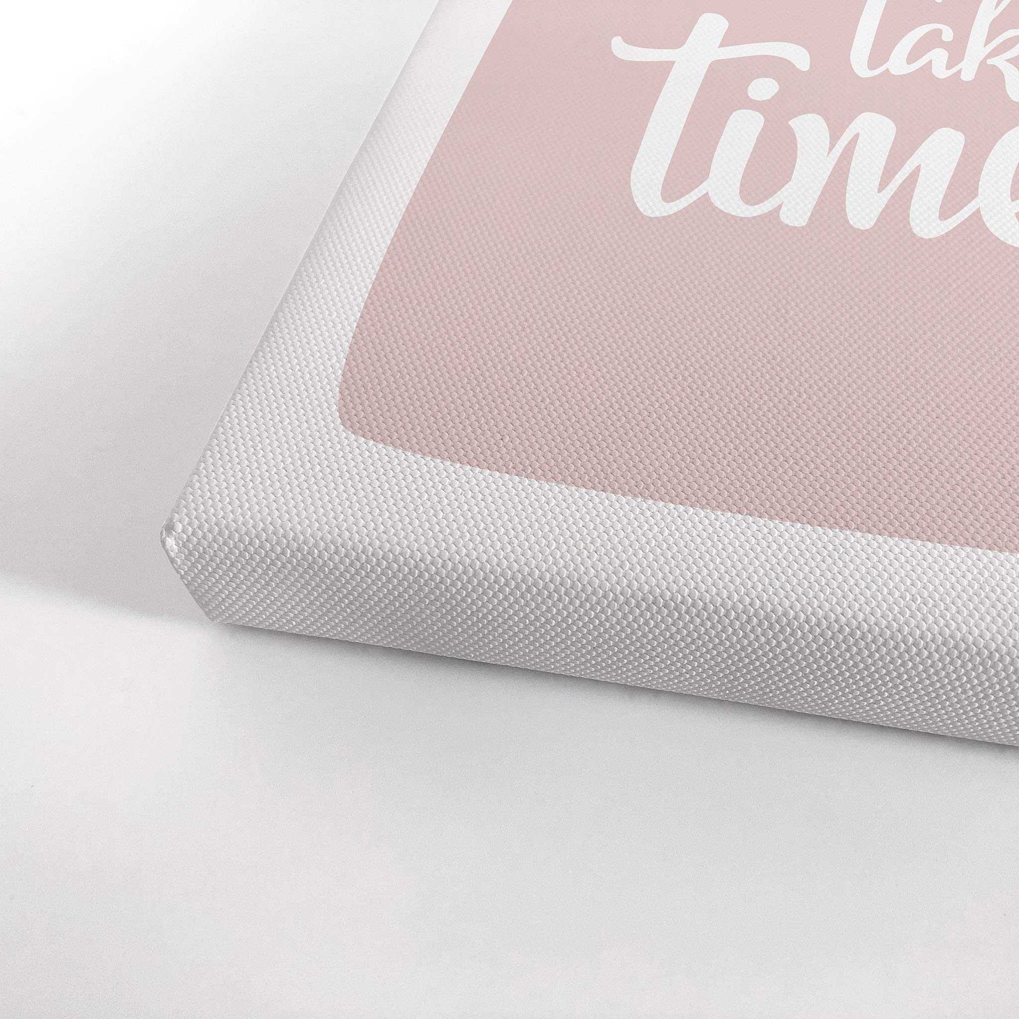 Smile Art Design 'Good Things Take Time' Lettering Pink Canvas Wall Art - Nursery Decor, Kids Room Decor, Baby Room Decor - Ready to Hang 36x24 - Made in USA | Perfect for Bedrooms, Playrooms & Gift Giving