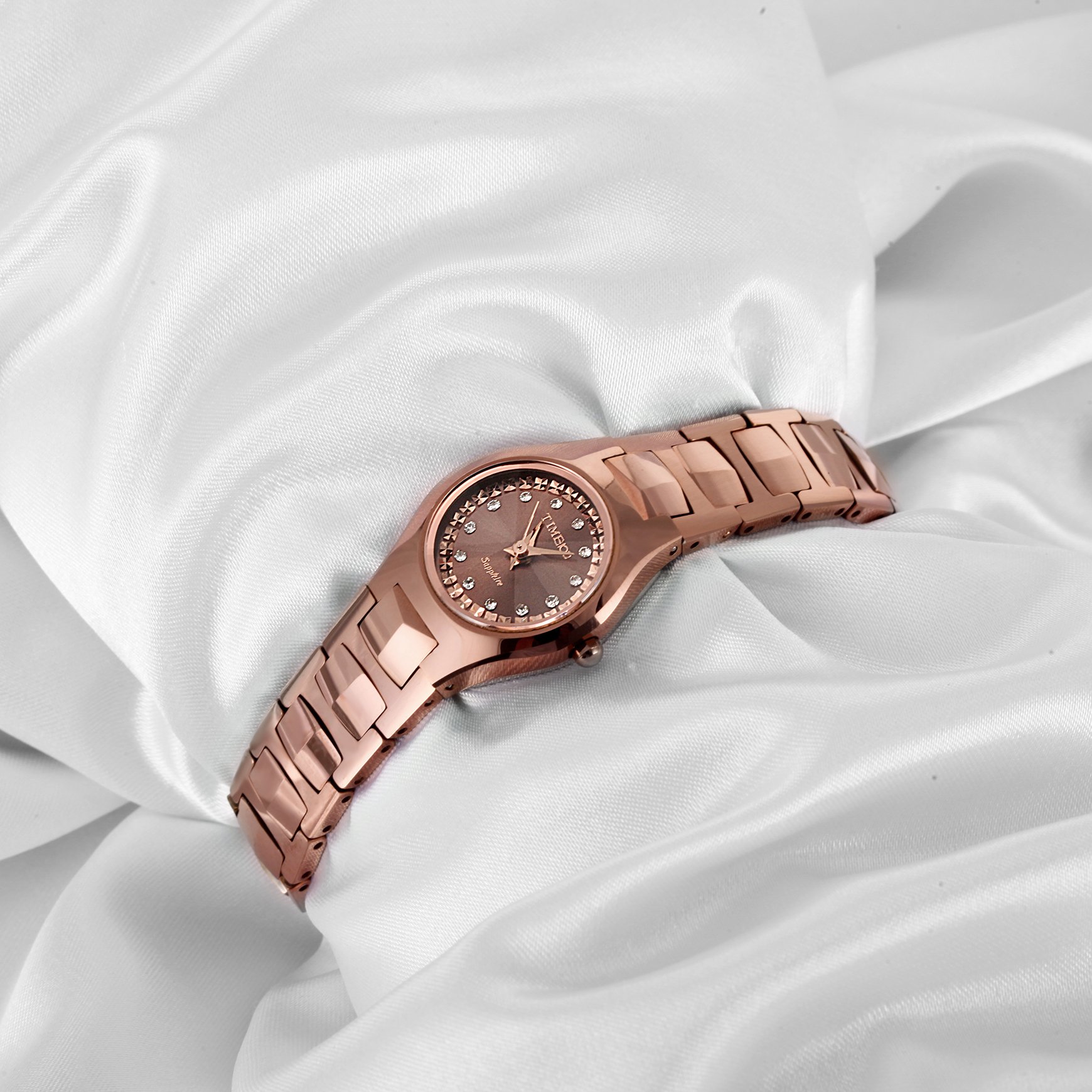 Luxury Diamond Tungsten Steel Sapphire Crystal Couple Watches for Women & Men - Elegant Matching Wedding Bands & Anniversary Gifts for Couples (Model: W50107L.03A) | Perfect for Date Nights, Formal Events & Romantic Occasions