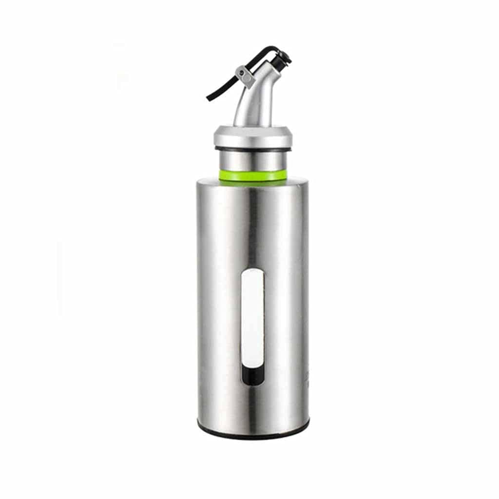 Premium Stainless Steel Oil Dispenser Bottle - Leak-Proof Kitchen Oil Container for Olive Oil, Vinegar & Gravy - Small Size for Countertop & Cooking Use