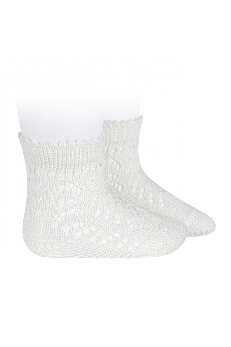 Ivory Openwork Ankle Socks for Women - Breathable Lace Casual Socks - Perfect for Spring/Summer, Office Wear, and Everyday Comfort