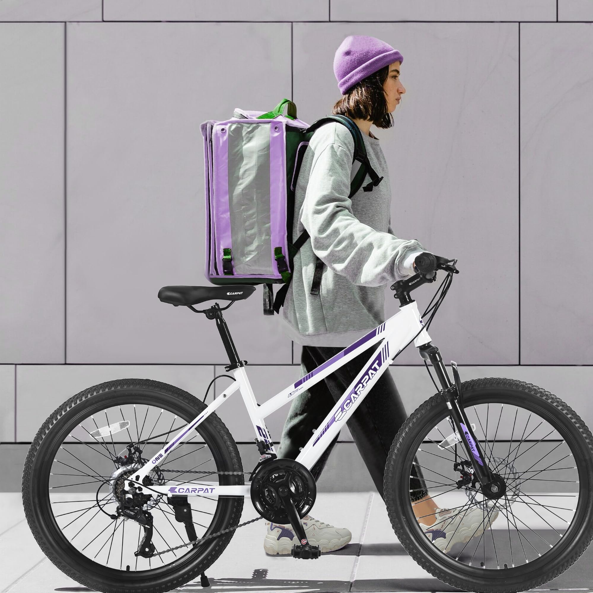 **24/26/27.5 Inch Women's & Girls' Mountain Bike - 21-Speed Commuter Bicycle for Ages 10+ | Perfect for School, Work, City & Snow Riding | Great Birthday & New Year Gift**