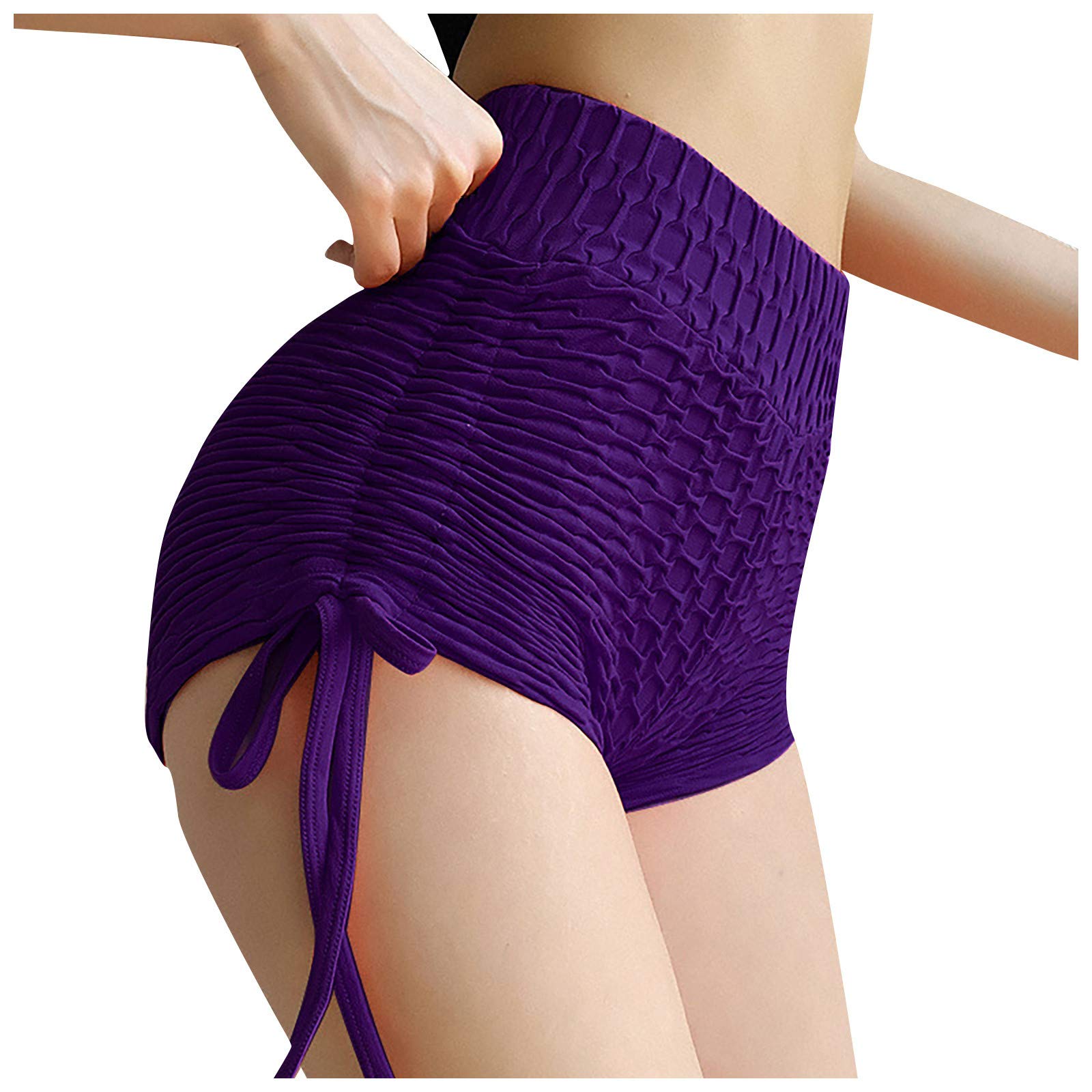 Women's High Waisted Paperbag Pleated Gym Shorts - Summer & Fall Workout Shorts for Running, Yoga & Sports - Breathable High Leg Sport Pants for Women - Perfect for Gym, Lounge & Outdoor Activities