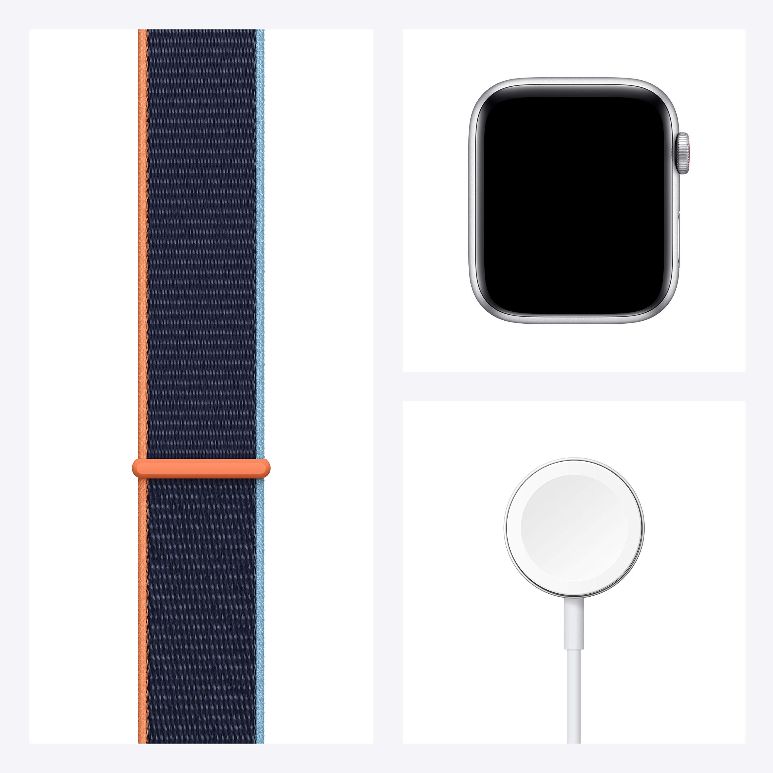 Apple Watch SE 2020 (GPS + Cellular, 44mm) - Silver Aluminum Case with Seashell Sport Loop (Renewed) | Smartwatch for Fitness Tracking, Notifications & Calls | Perfect for Running, Swimming & Daily Wear
