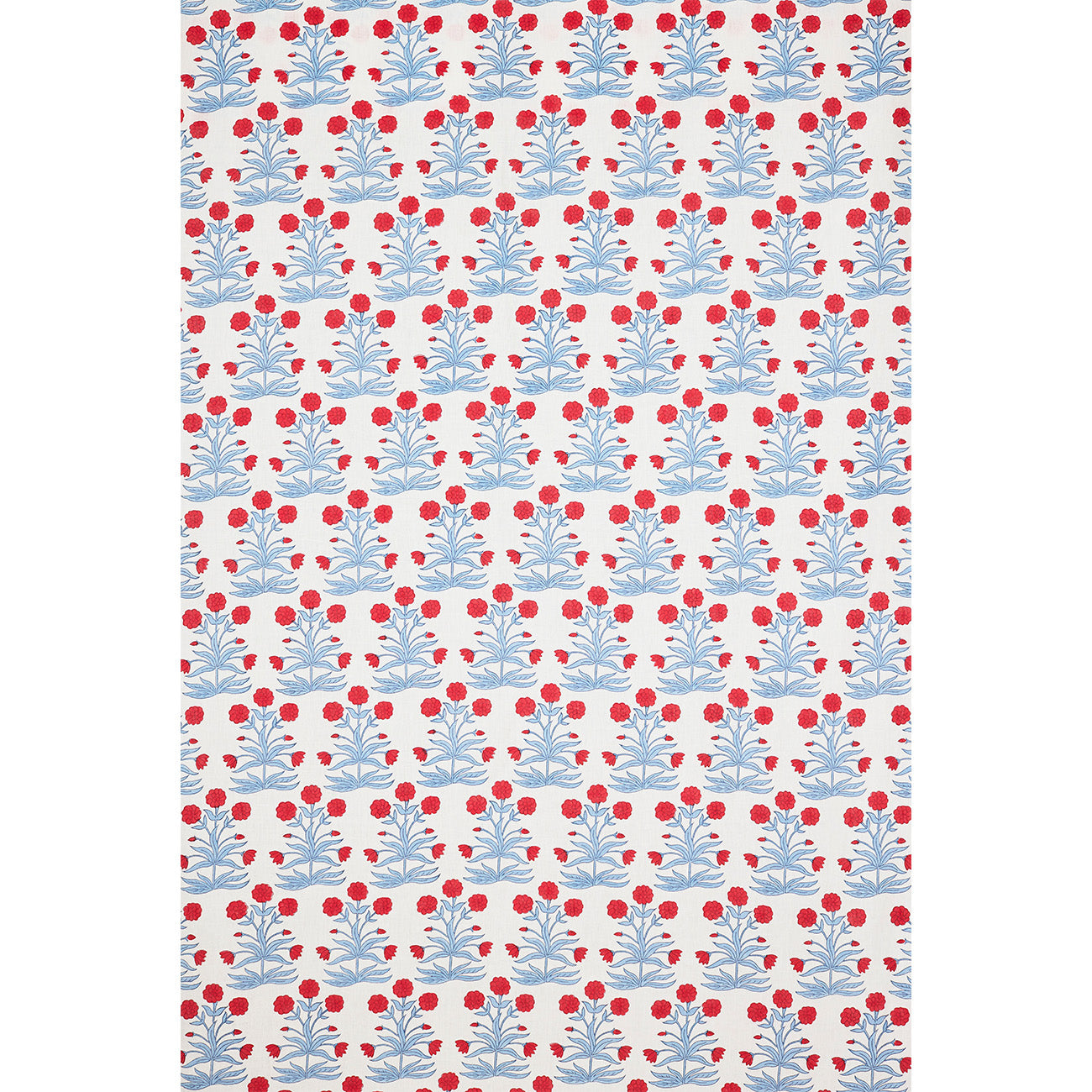 Authentic Mughal Block Printed Linen Fabric - Crimson Sky Design | Handmade Indian Textile for Home Decor, Clothing & DIY Crafts